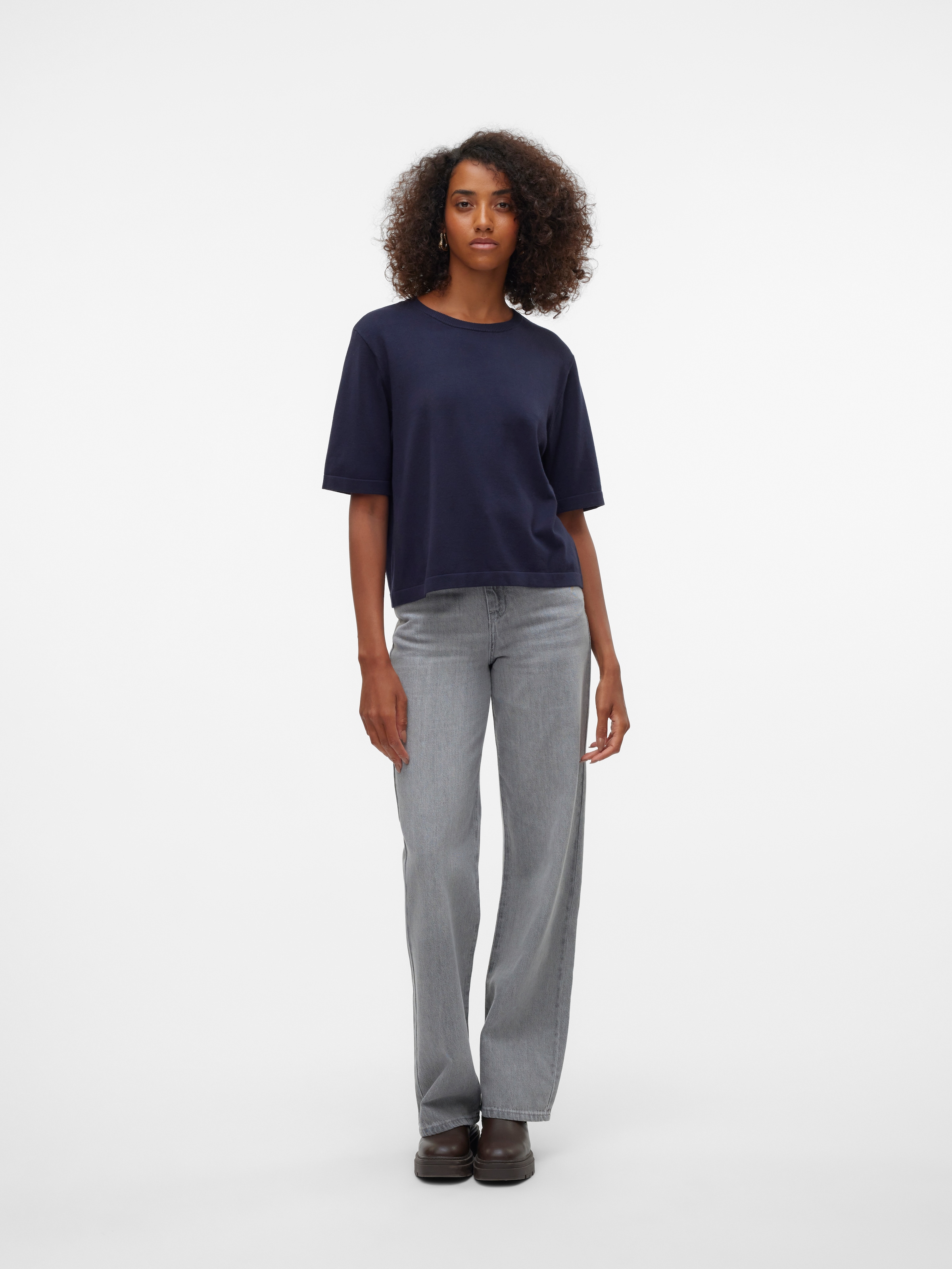 Vero Moda Kurzarmpullover »VMSILJE 2/4 O-NCK OVERSIZE PULL GA NOOS«