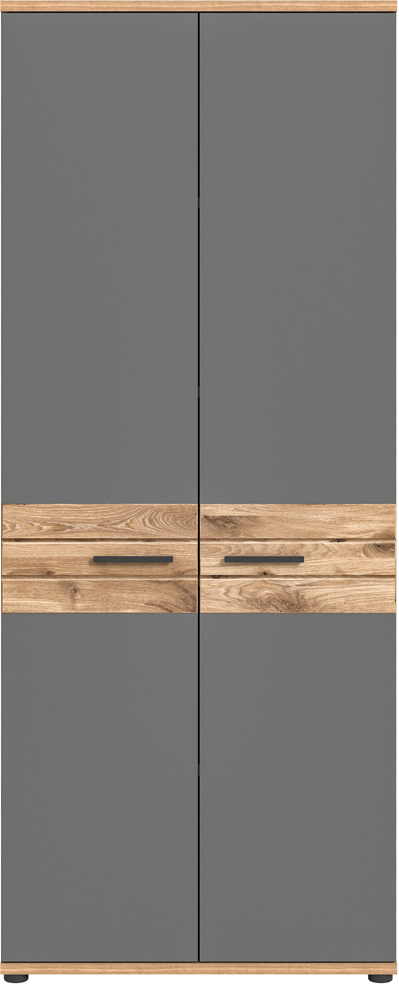 INOSIGN Aktenschrank »Riga, Breite 80cm, in Nox Oak Nachbildung und Basalt grau«, Büroschrank, Büroeinrichtung, Arbeitszimmer, Stauraumschrank