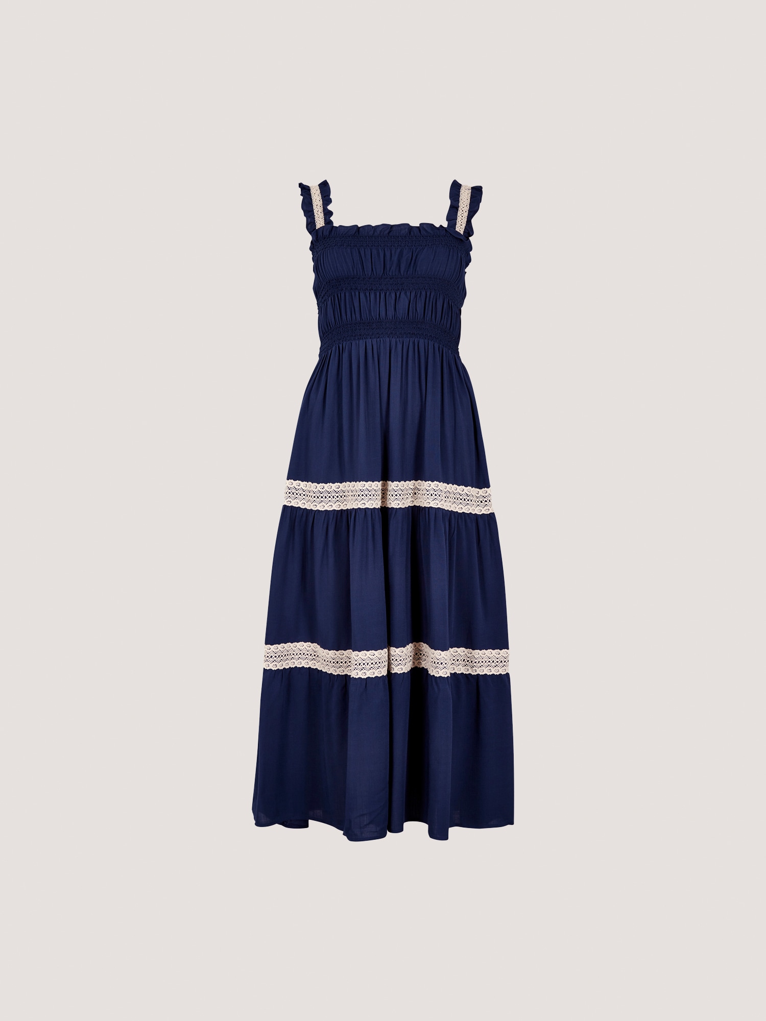 Apricot Spitzenkleid »Maxikleid« mit Smokdetails