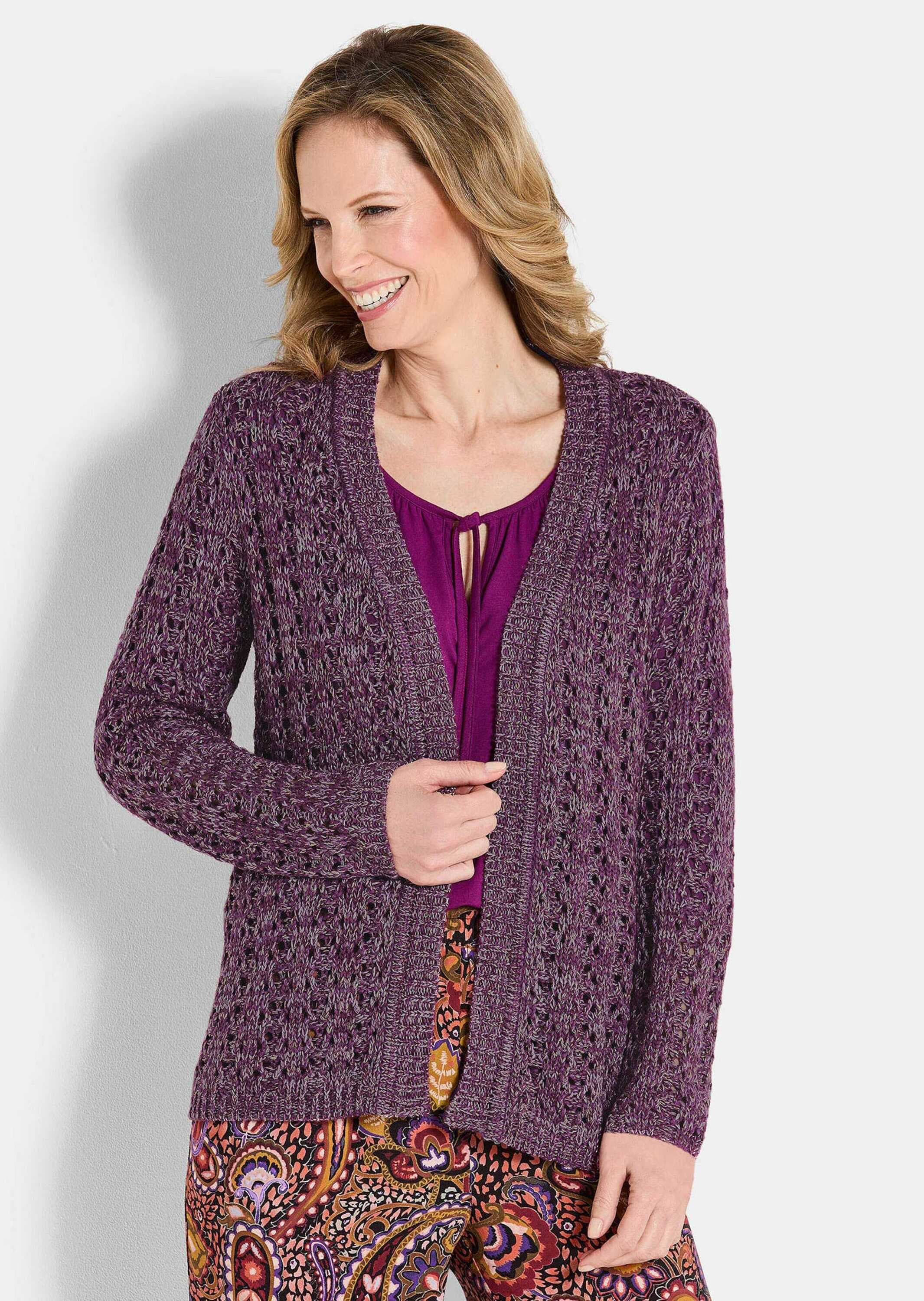 GOLDNER Strickjacke »Edler verschlussloser Cardigan, Glanz« Verschlusslos