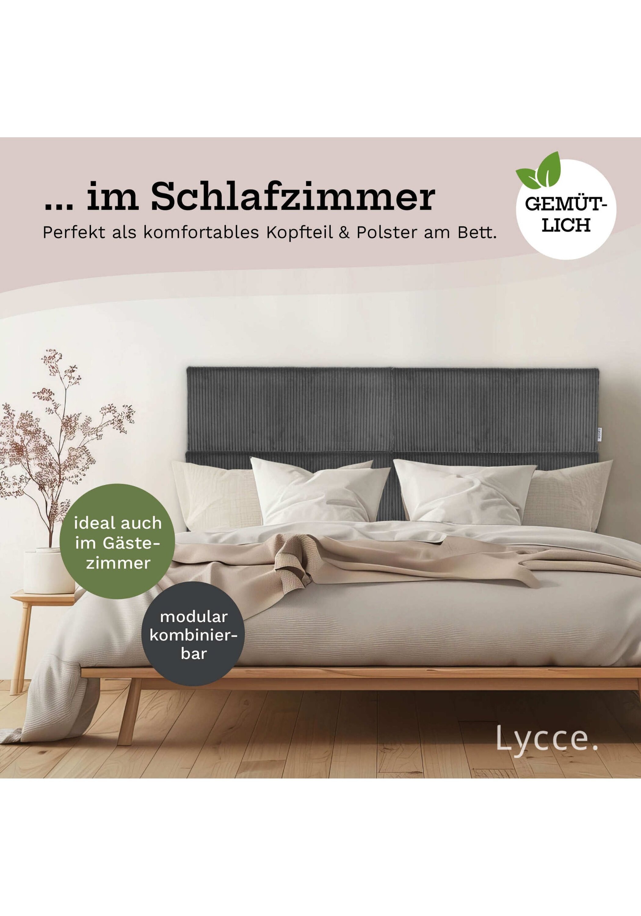 Lycce Rückenkissen »Wandkissen Wandkissen Cord 1er Pack«
