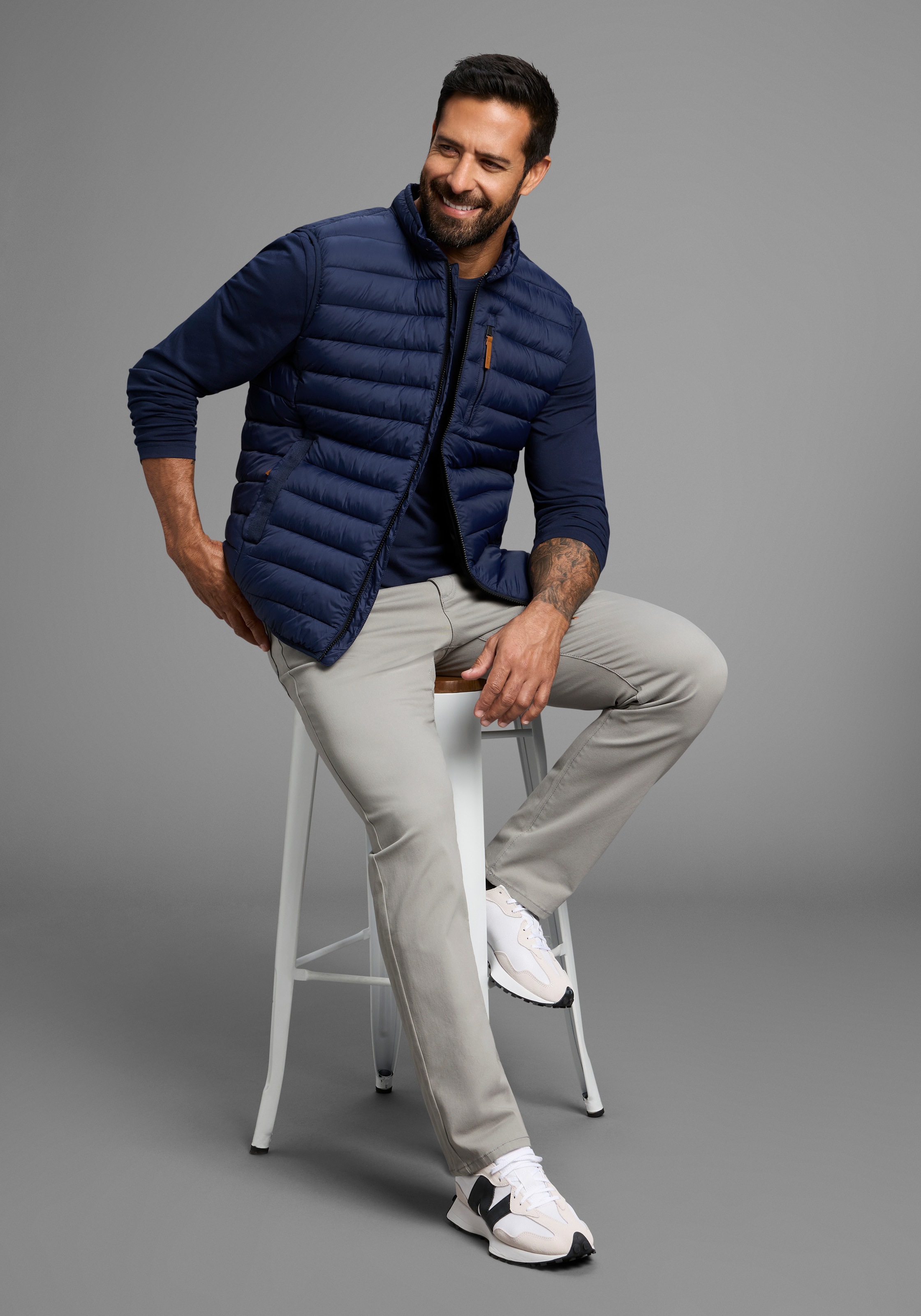 Man's World Steppweste mit Sehkragen, ideal für den Übergang