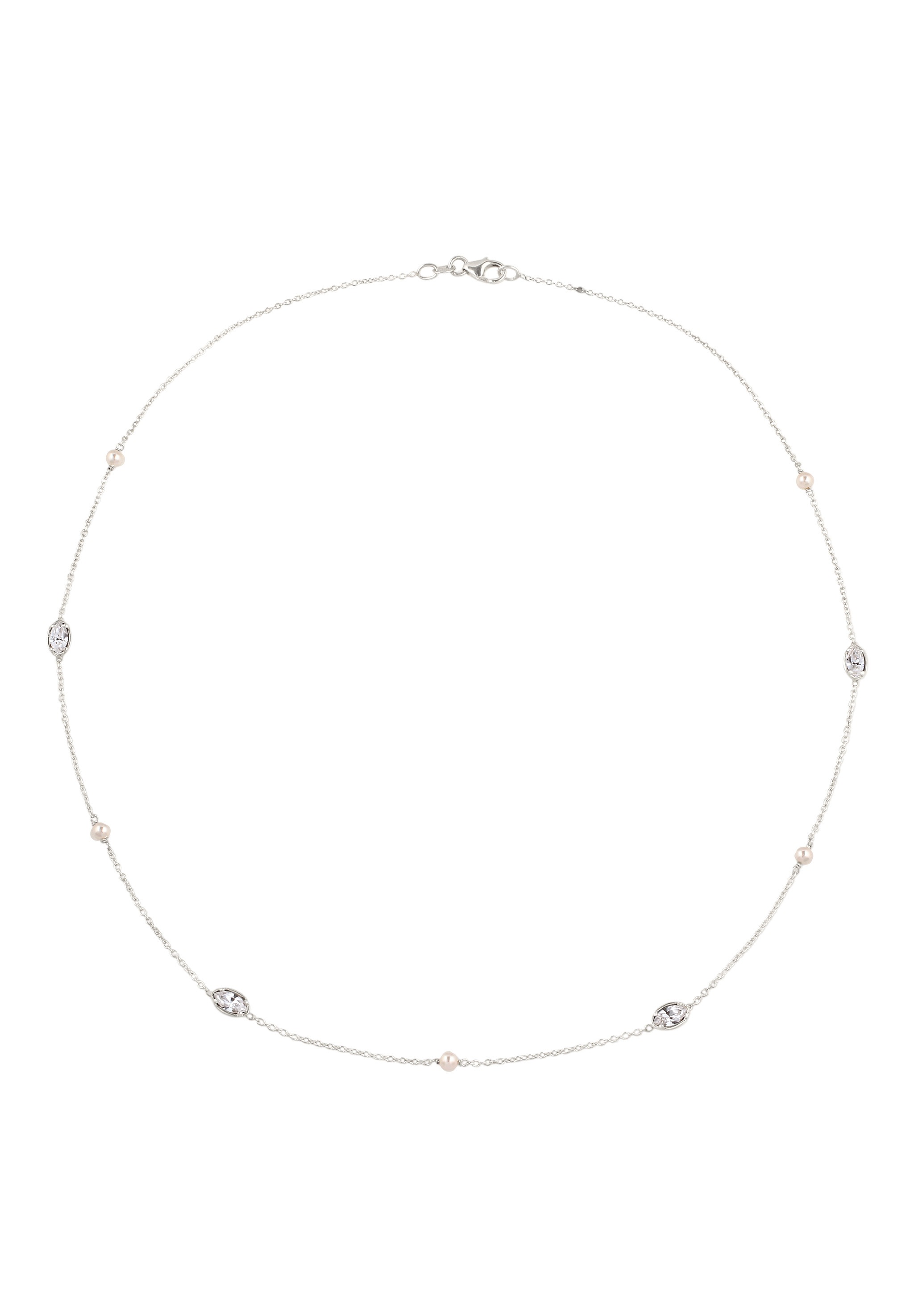 Elli Silberkette »Halskette Perlen Kristalle von  Swarovski(R) Weiß 925 Sterling Silber«