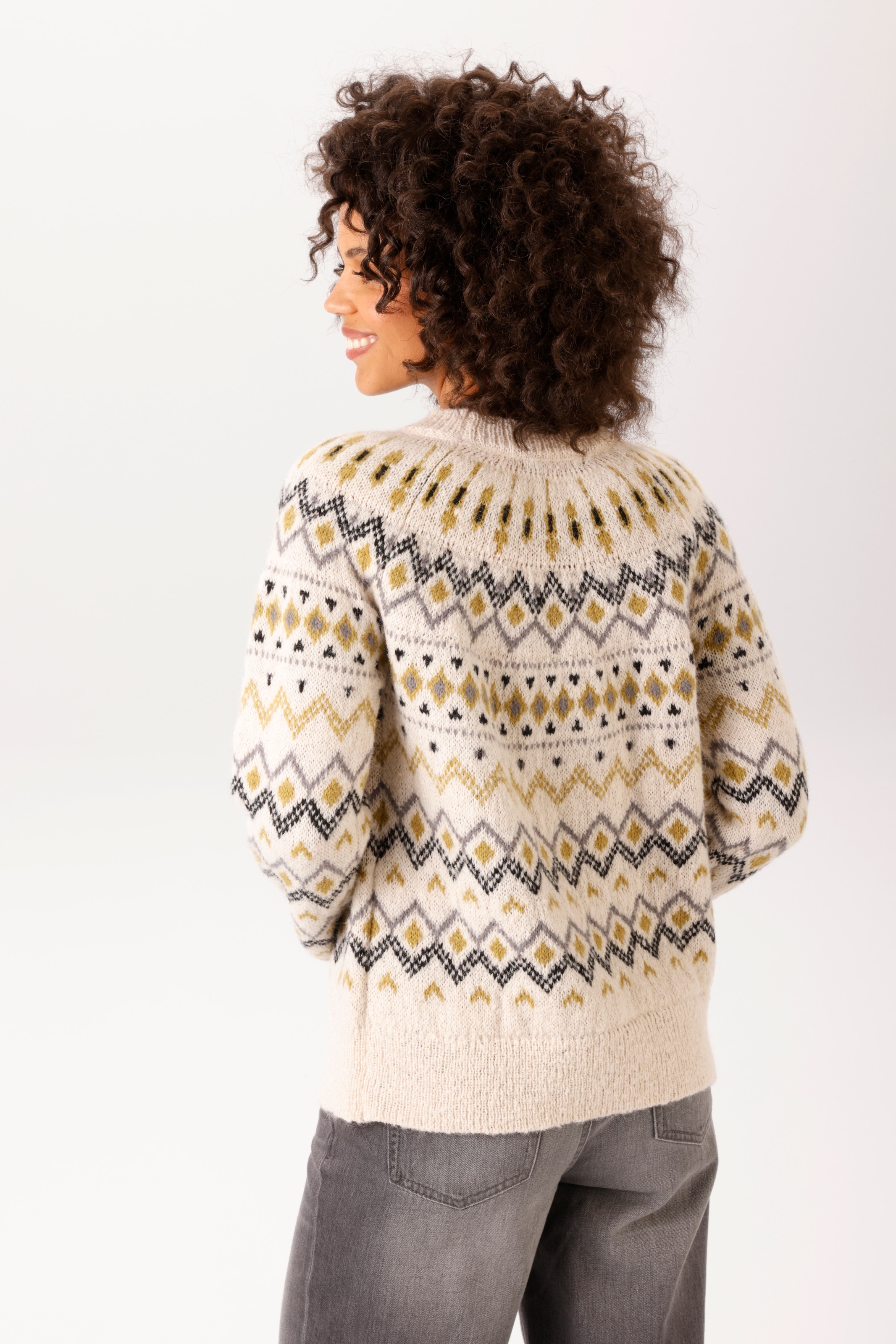 Aniston CASUAL Strickpullover mit trendigem Norweger-Muster - NEUE KOLLEKTION