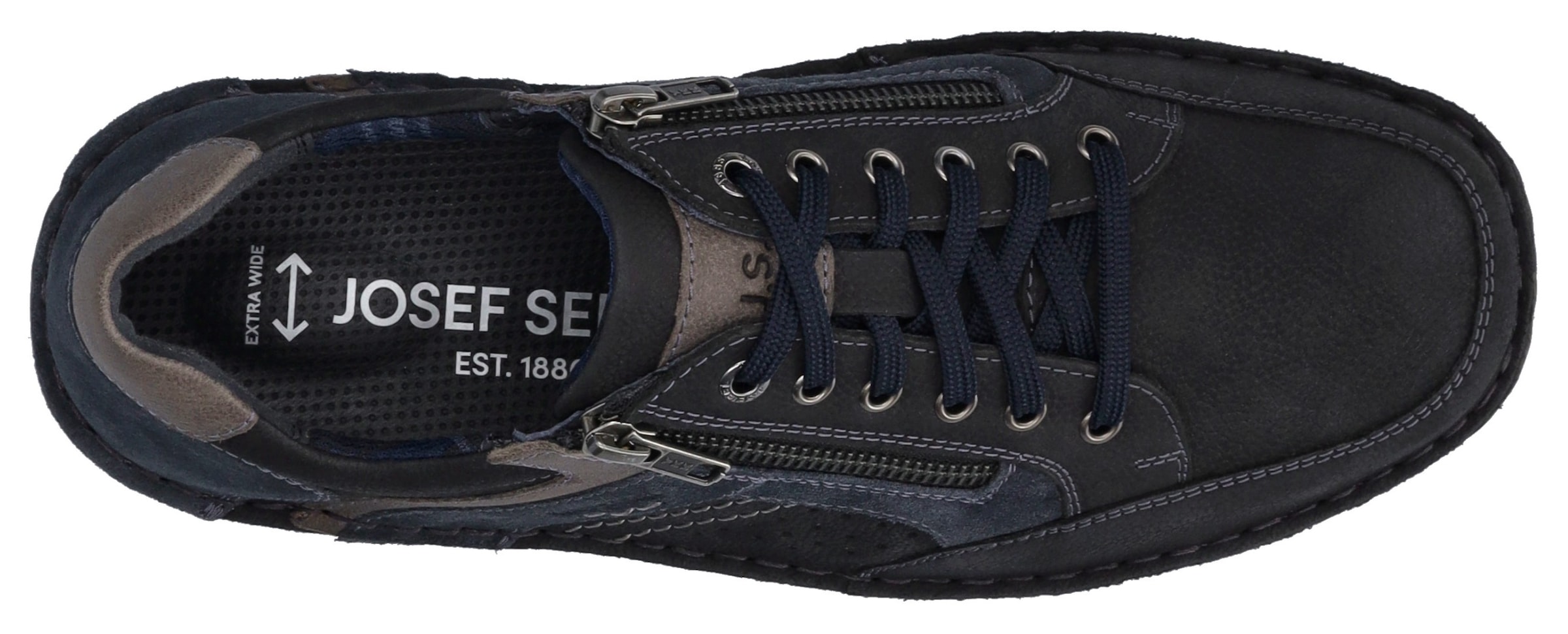 Josef Seibel Schnürschuh »New Anvers 87«, Freizeitschuh, Halbschuh, Komfortschuh mit zusätzlichem Reißverschluss