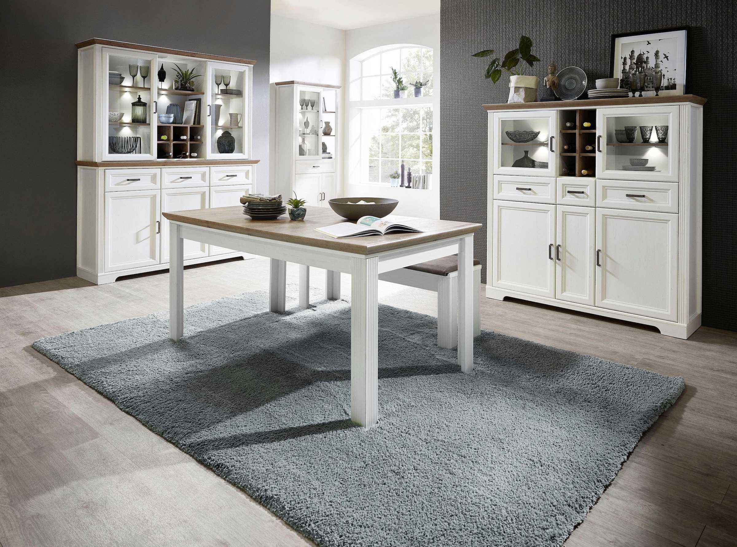 Innostyle Vitrine »Jasmin«, (1 Sideboard und 1 Aufsatzvitrine), 2-teilig  bei OTTO