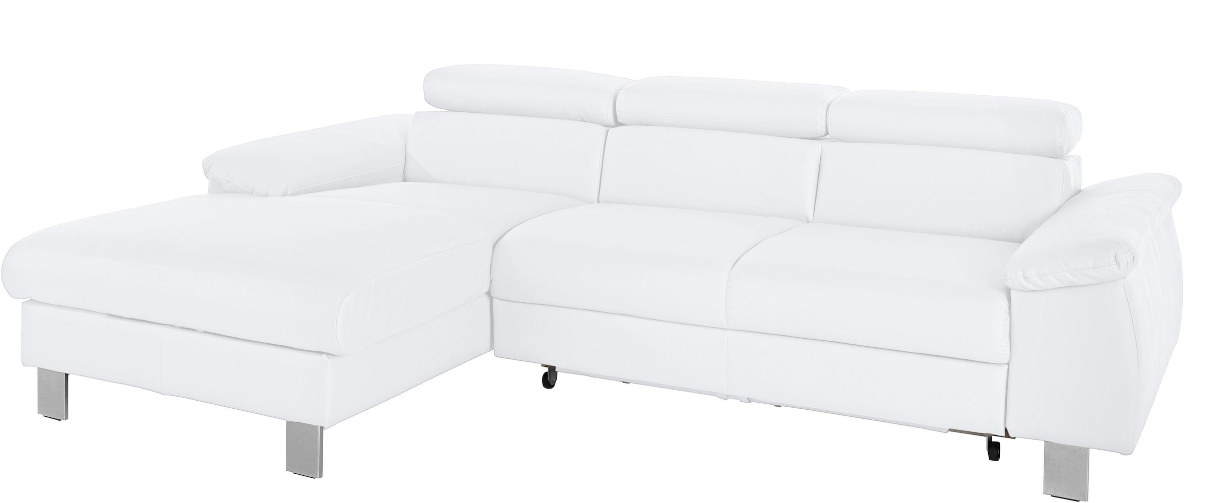 COTTA Polstergarnitur »Komaris L-Form«, (Set), Set bestehend aus: Ecksofa mit Kopfteilverstellung & Hocker