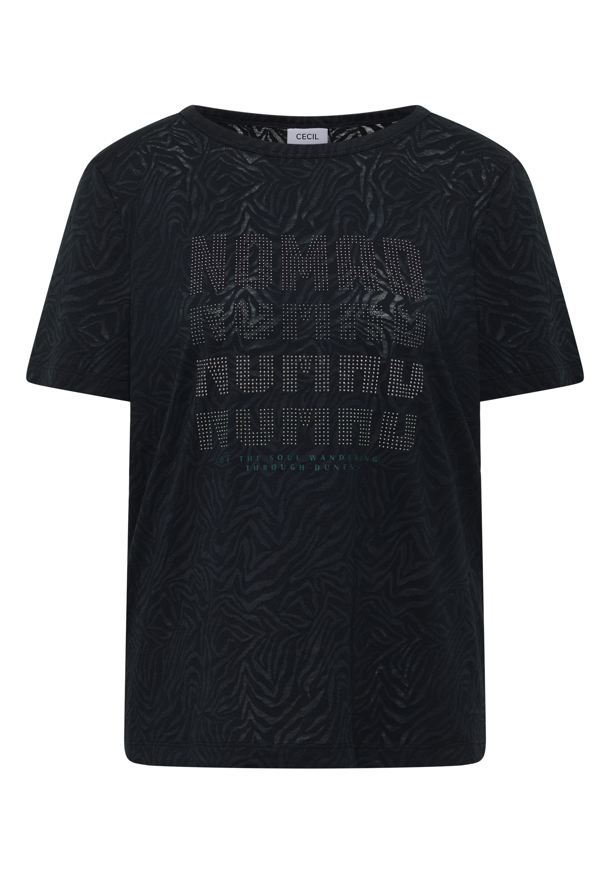 Cecil Kurzarmshirt Sommershirt in Burn-Out-Optik und mit Zebra-Muster