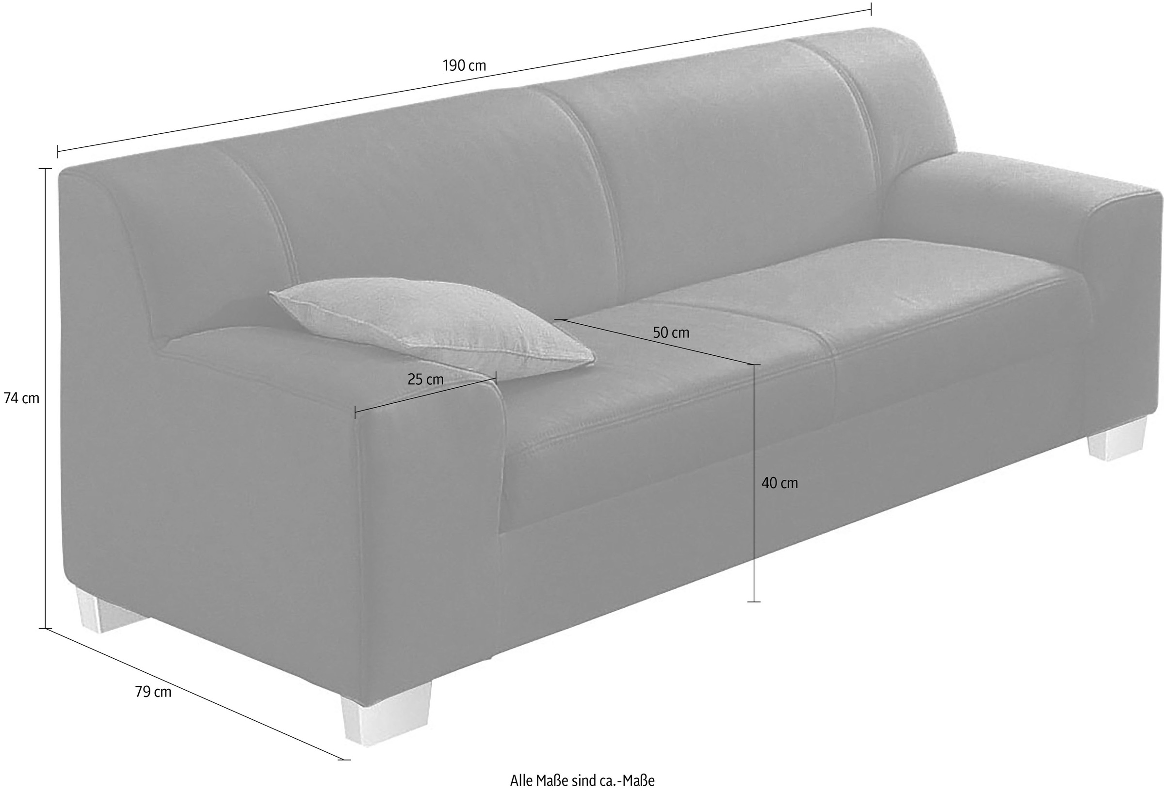 DOMO collection 3-Sitzer »Amando zeitlos und modern, komfortabel,« in vielen Bezugsvarianten, auch in Leder