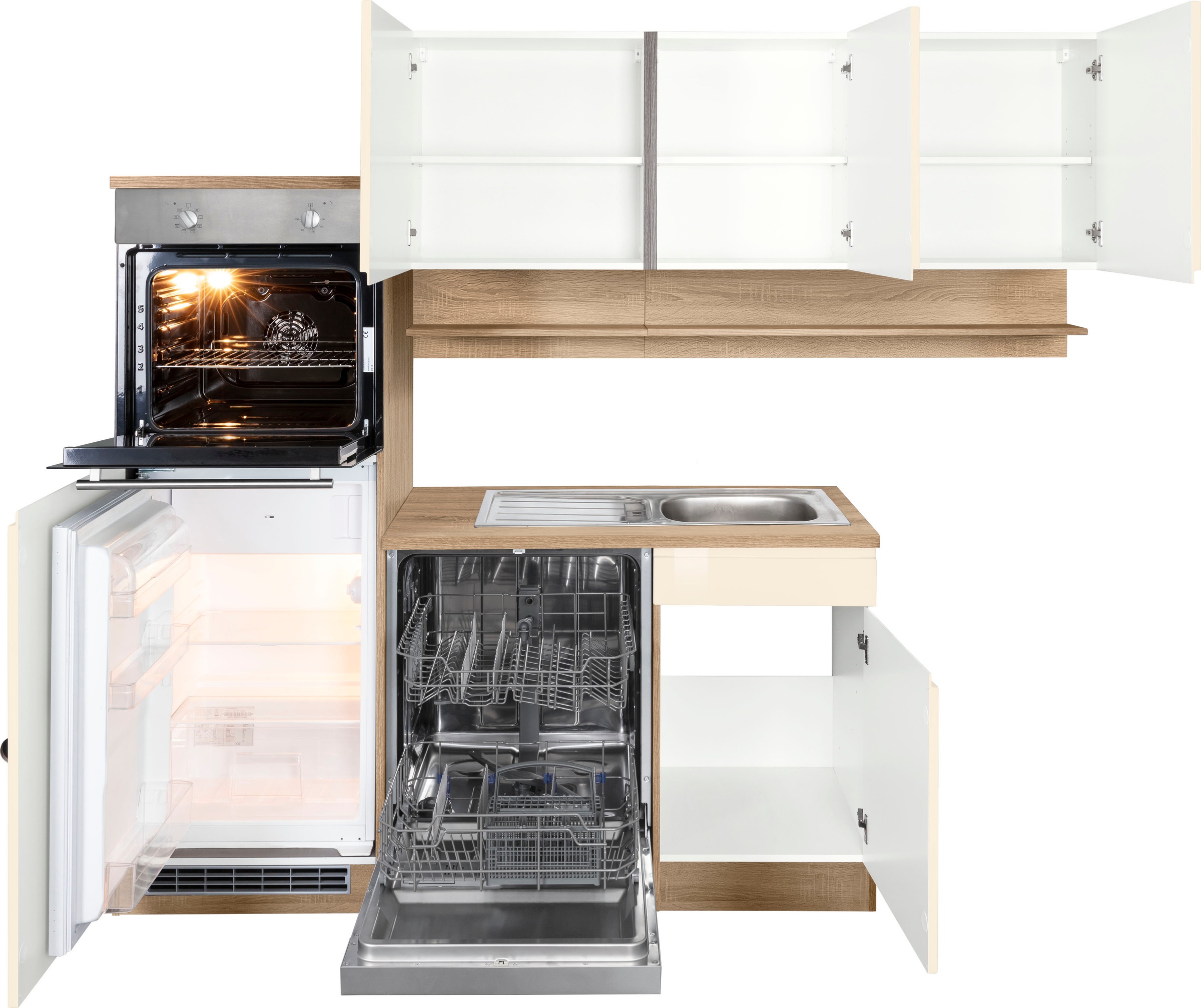 KOCHSTATION Winkelküche »KS-Virginia« Stellbreite 230/190 cm, mit E-Geräten