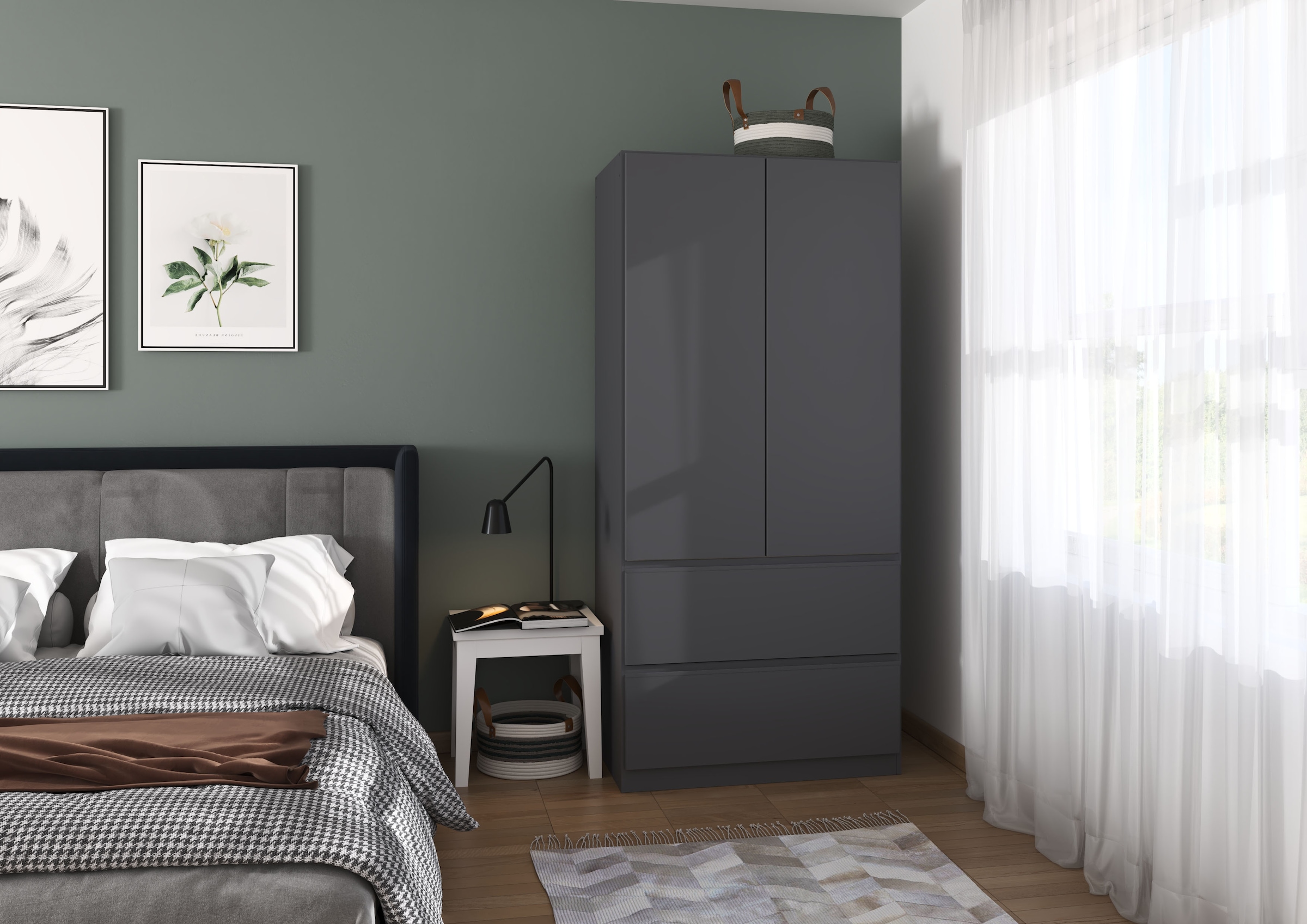 rauch Drehtürenschrank »Kleiderschrank Schrank Garderobe Wäscheschrank COSTA in 3 Breiten«, viel Platz, grifflose Front und Push-to-Open Funktion MADE IN GERMANY