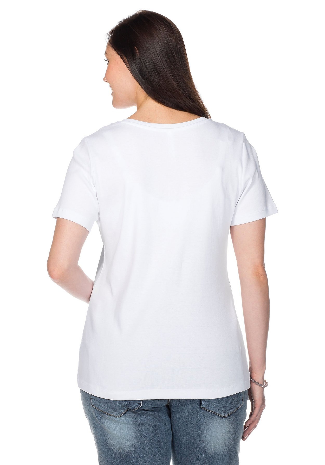 Sheego T-Shirt »T-Shirt aus fein gerippter Qualität«