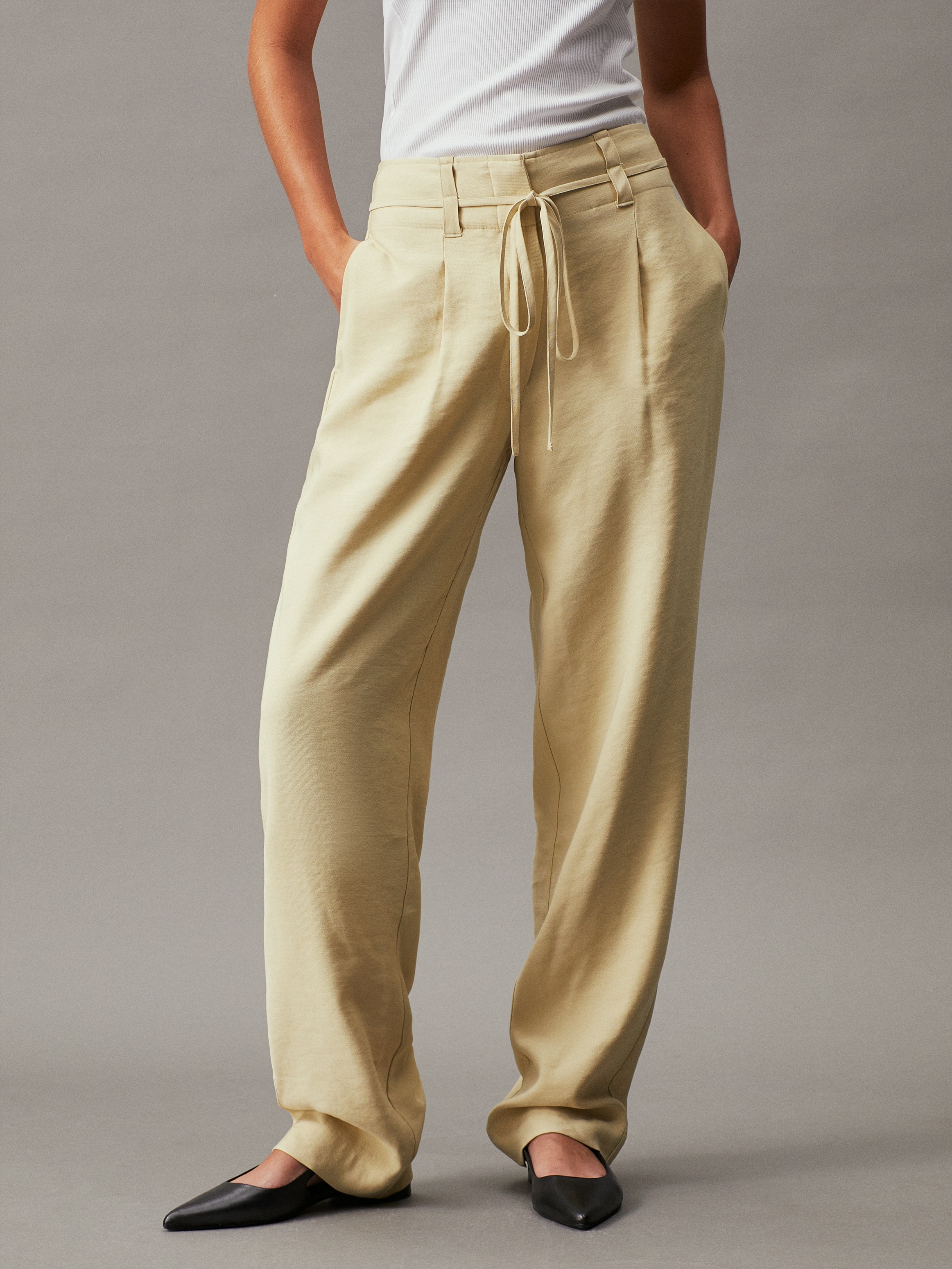 Calvin Klein Jeans Webhose »WAIST TIES TAPERED TWILL PANT«, mit Logomarkenlabel