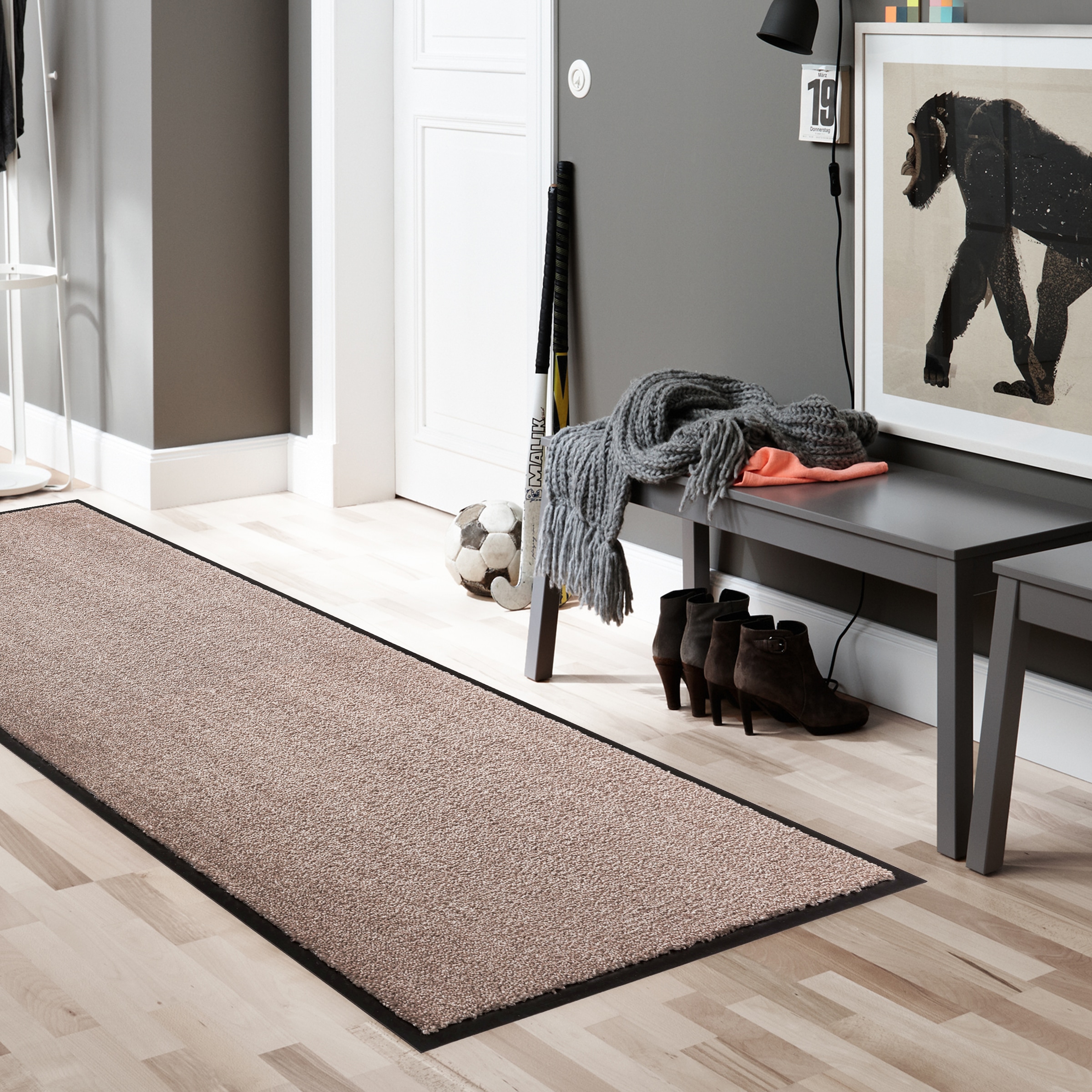 SCHÖNER WOHNEN-Kollektion Fußmatte »Miami Uni« rechteckig 7 mm Höhe Schmutzfangmatte, waschbar