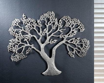 GILDE Wanddekoobjekt »Wandrelief Baum, silber«, (1 St.), Wanddeko, aus  Metall, dekorativ im Esszimmer & Wohnzimmer online bei OTTO