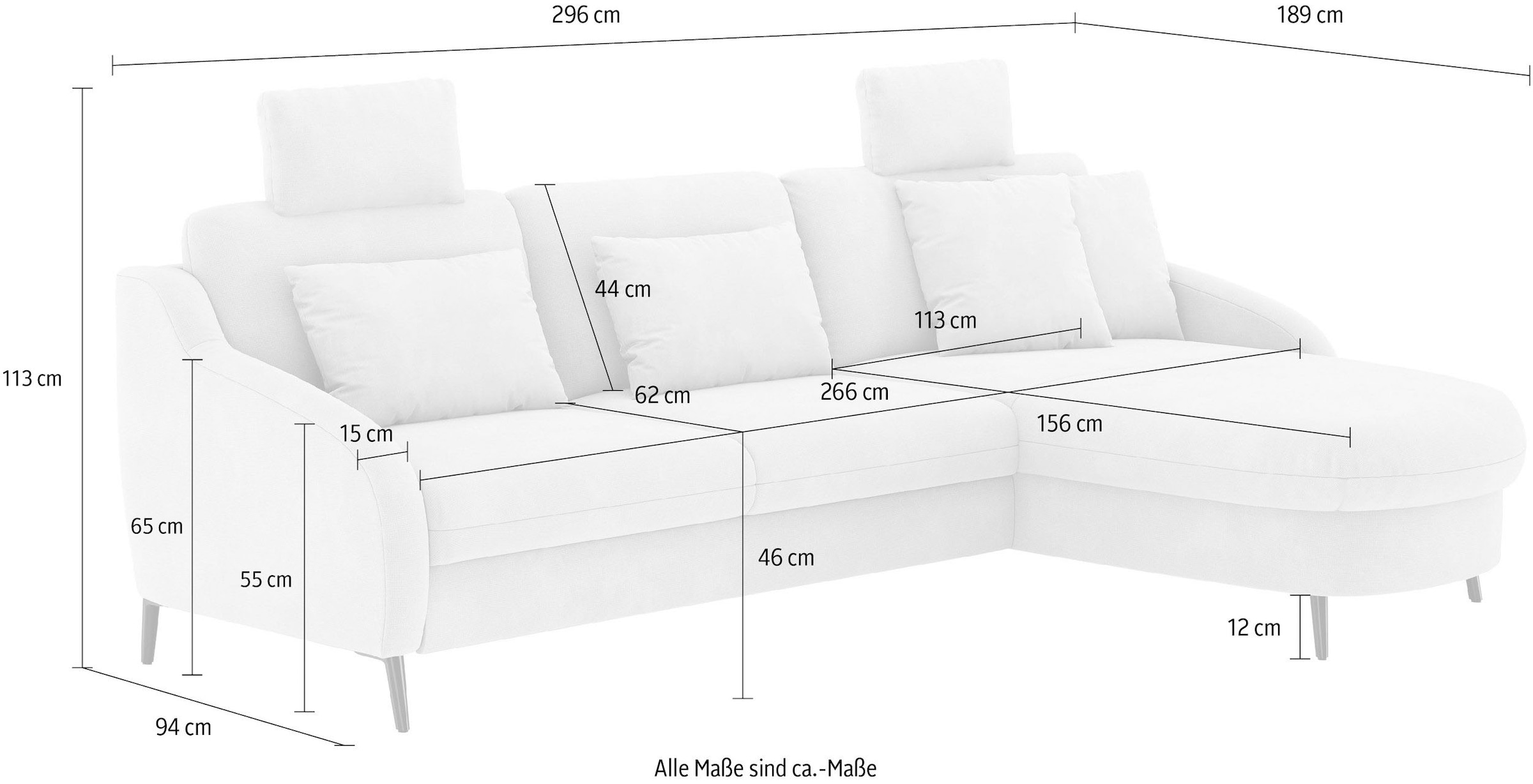 sit&more Ecksofa »Soul L-Form« wahlweise mit Bettfunktion