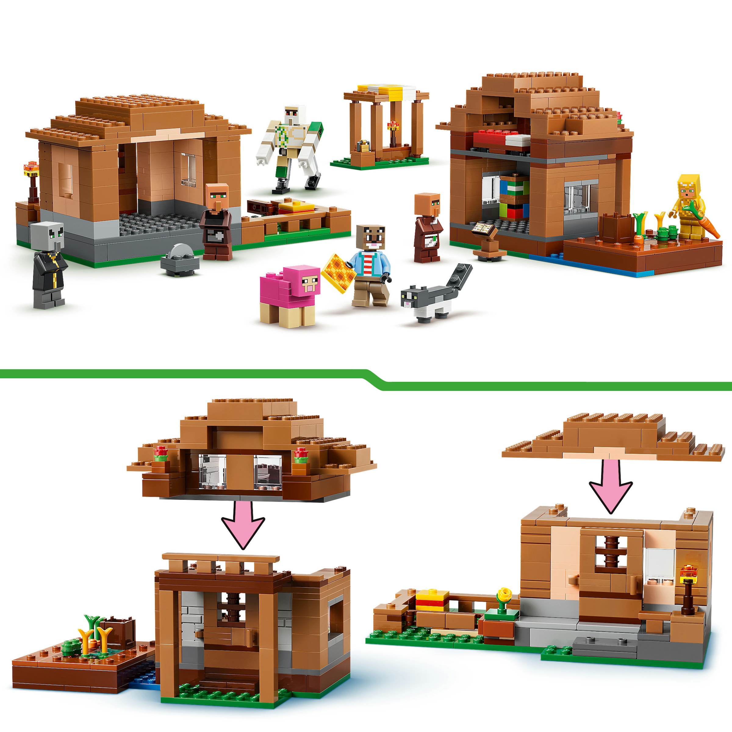 LEGO® Konstruktionsspielsteine »Angriff des Magiers auf das Dorf (21596), LEGO Minecraft« Made in Europe