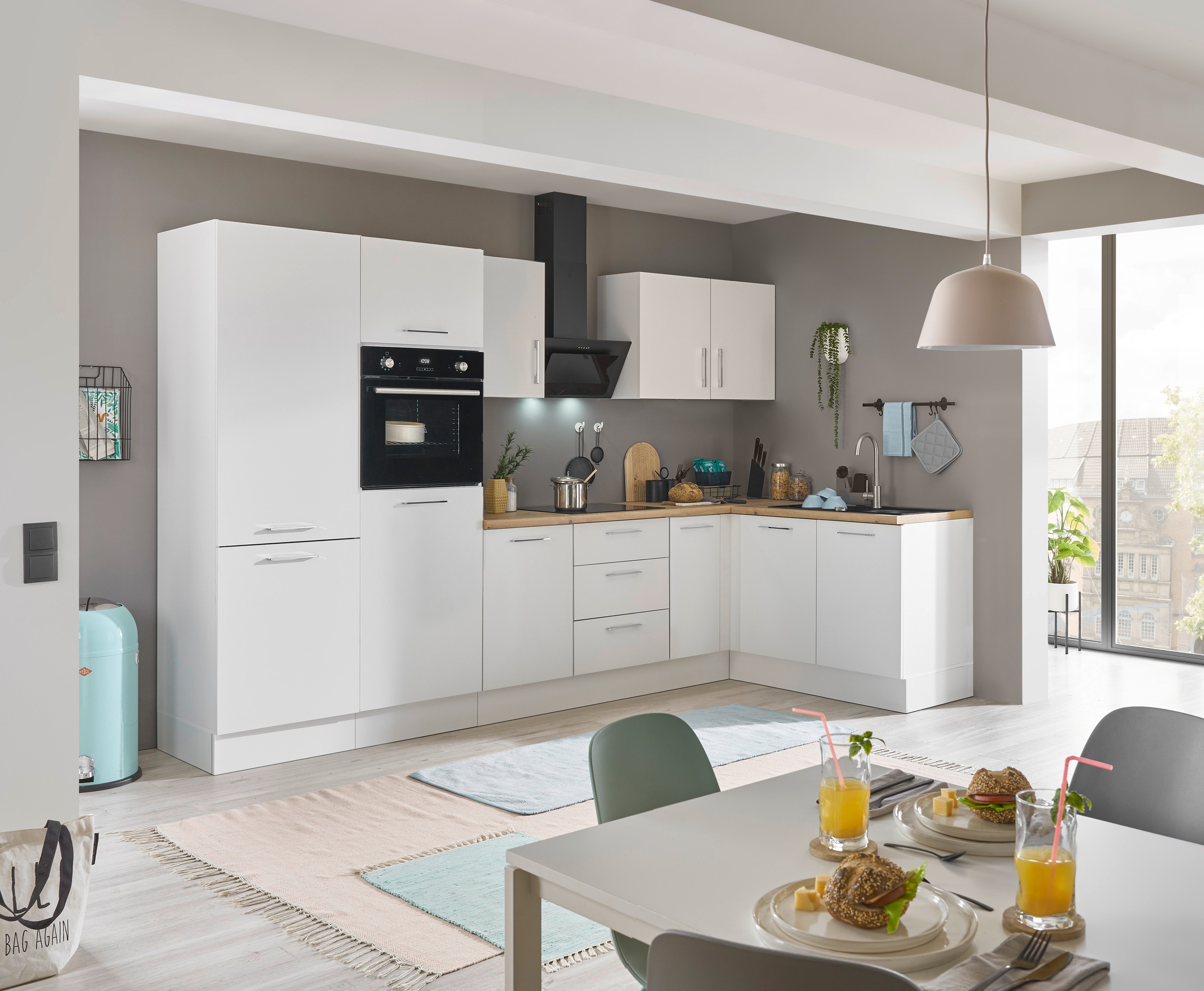 BASIC by Balculina Winkelküche »Turin« Stellbreite 330x175 cm, wahlweise mit E-Geräten