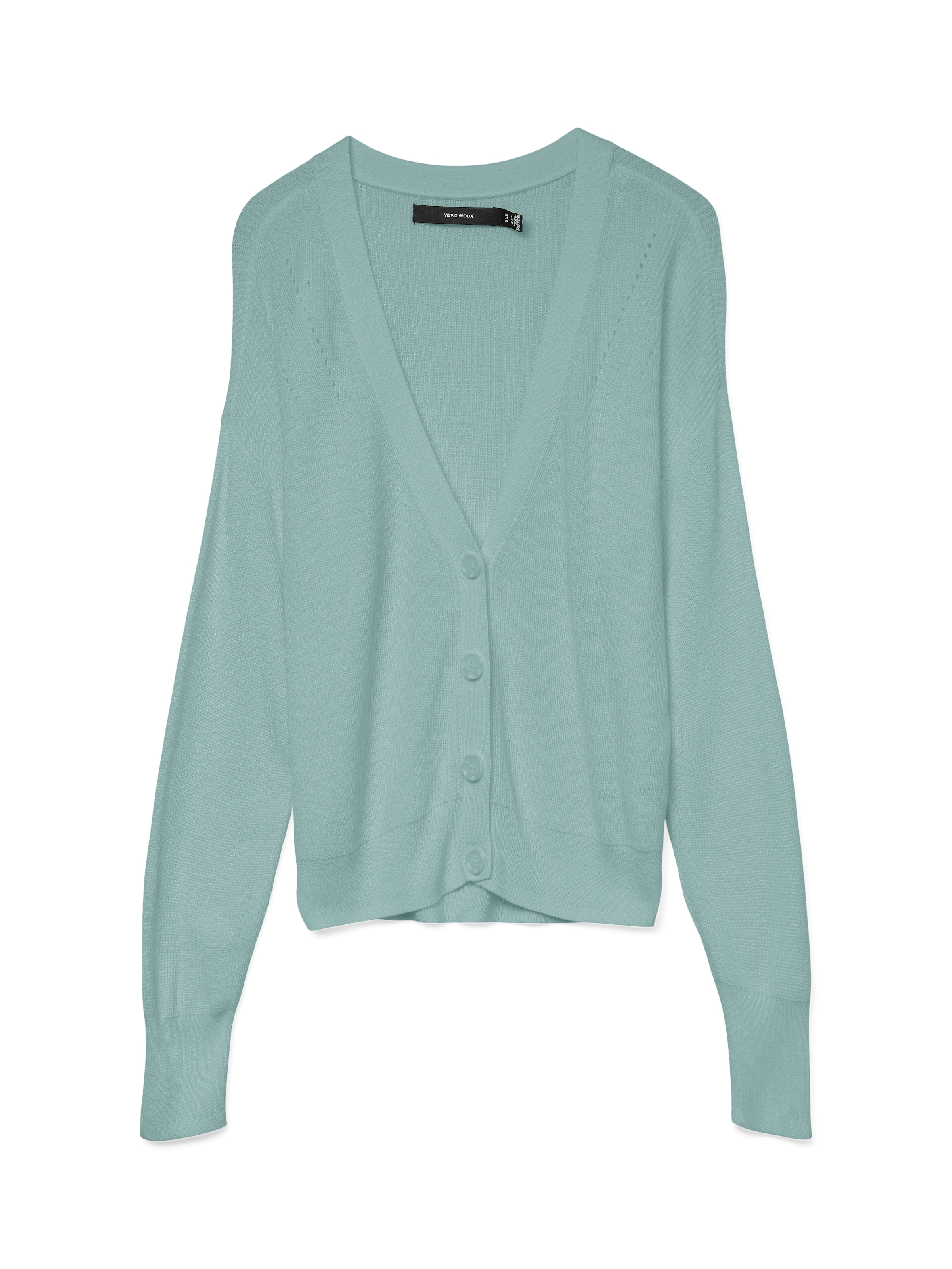 Vero Moda Strickjacke »VMNEWLEXSUN LS SHORT V-NECK CAR GA NOOS«, mit Knopfleiste
