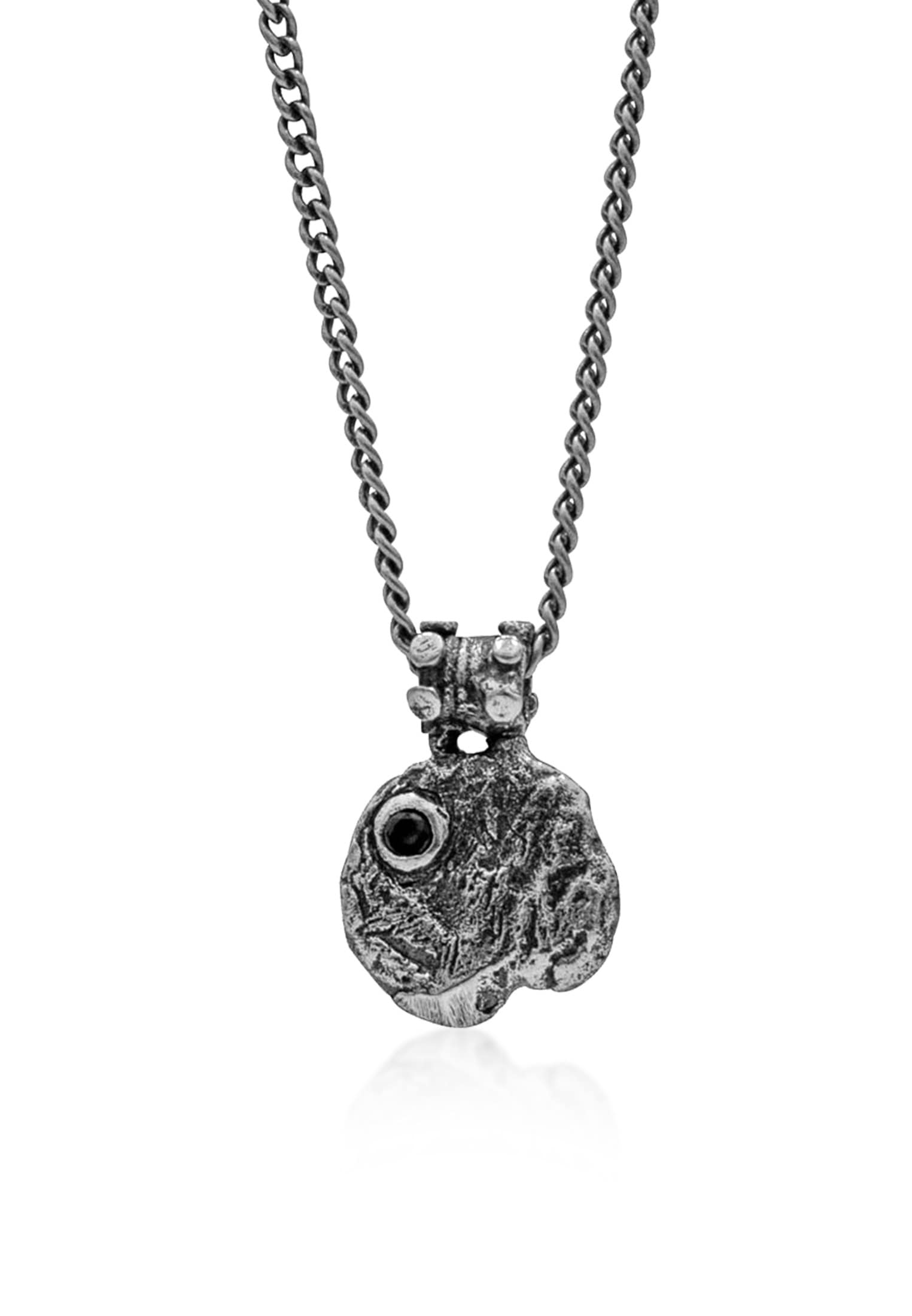 HAZE & GLORY Kette mit Anhänger »Halskette Zirkonia - Black Circle 925 Silber«