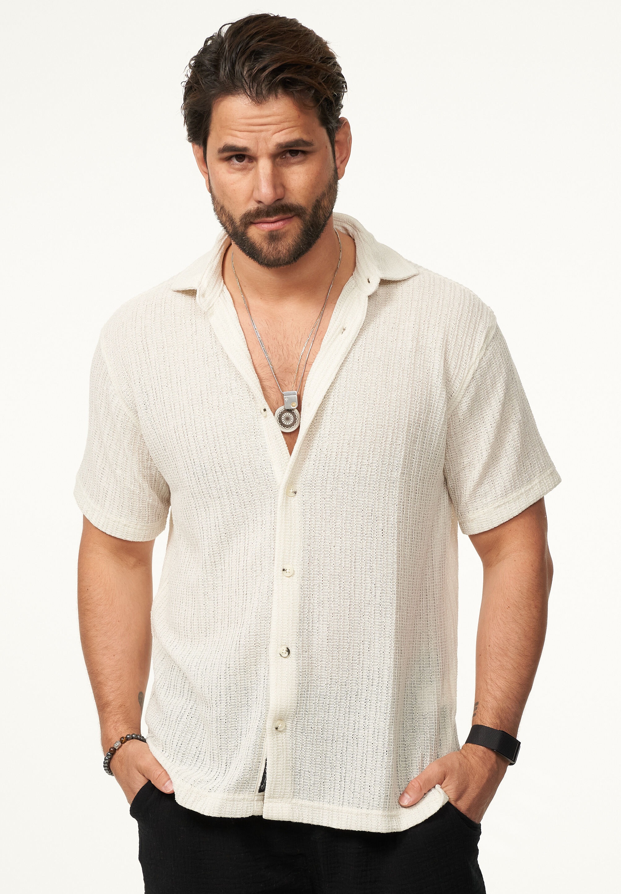 CARISMA Kurzarmhemd »im Vintage Summer-Look als Strickhemd« Herren Kurzarm Strick Polo-Hemd T-Shirt im lockeren Retro-Stil
