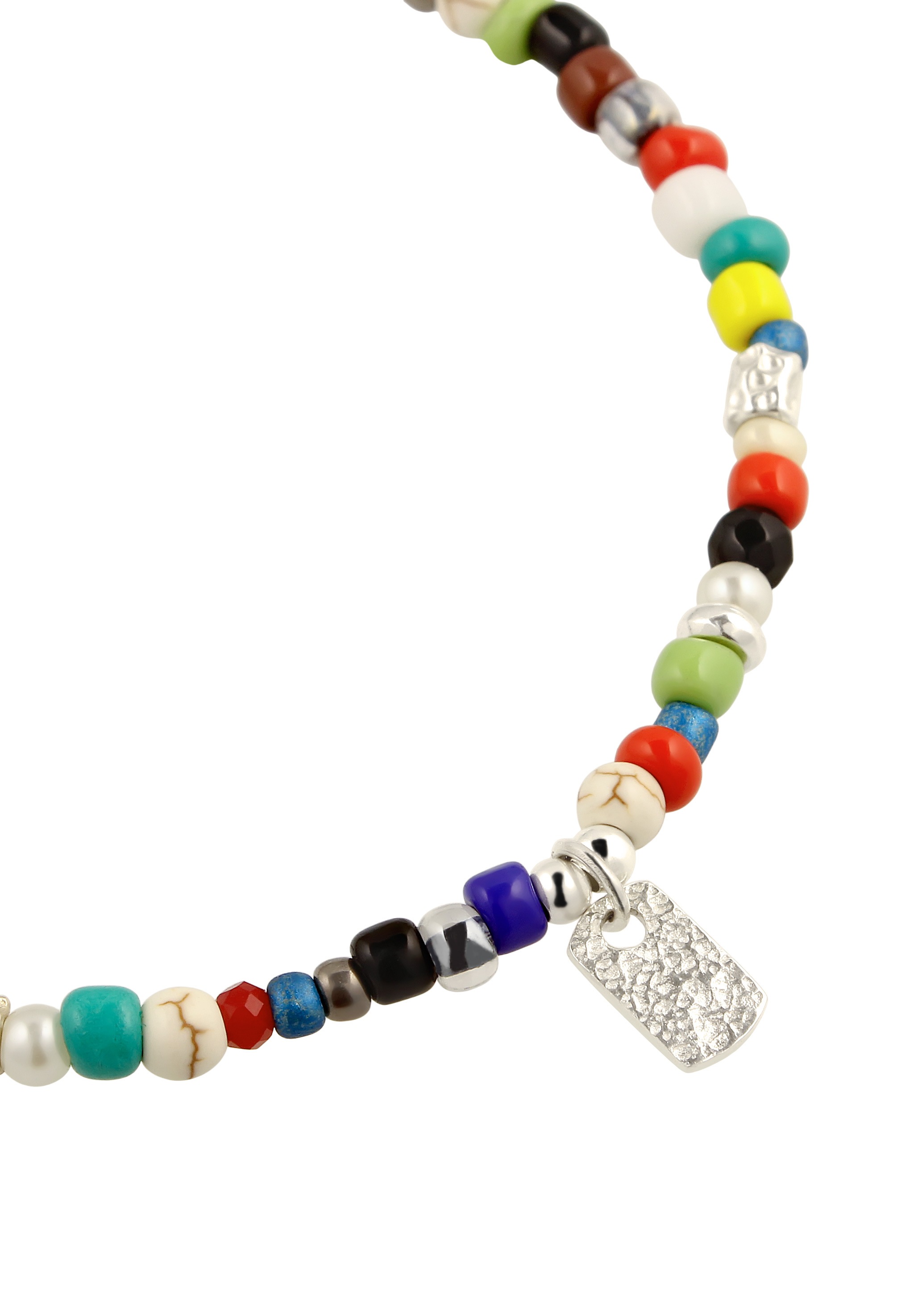 Kuzzoi Armkette »Armband Perlen Synthetischer Achat Synthetischer Howlite Schwarz 925 Sterling Silber«