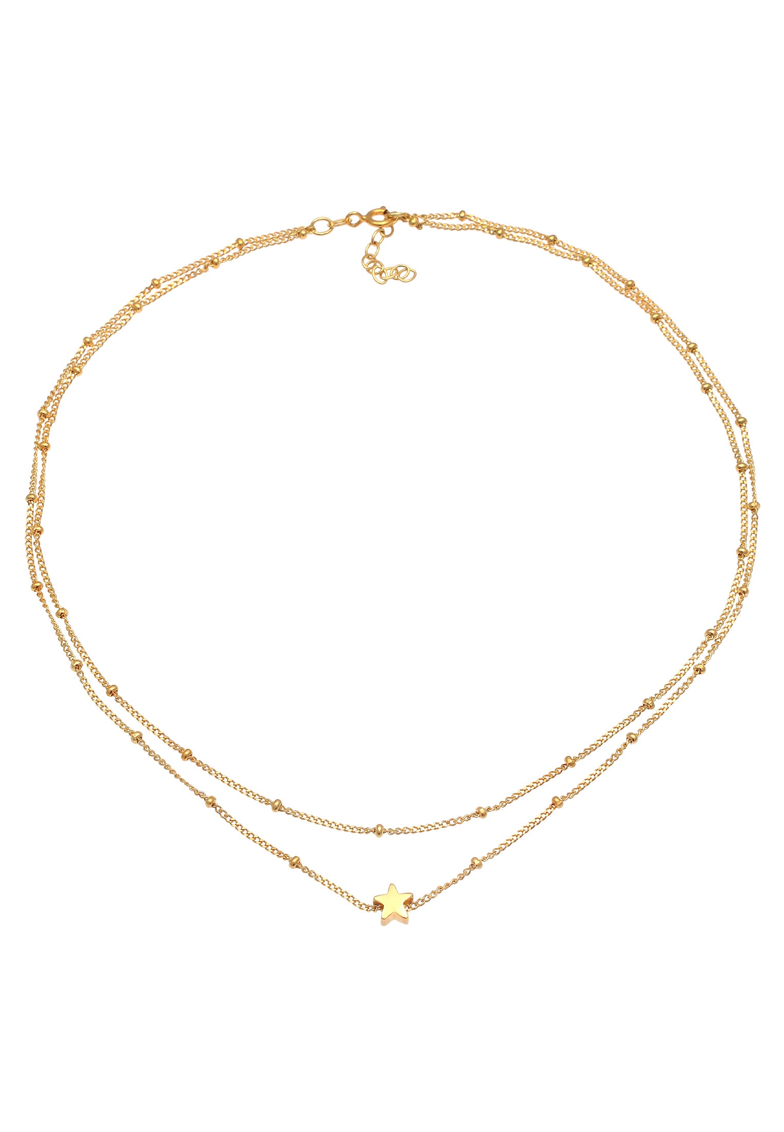 Elli Choker »Halskette Choker Layer Kugelkette Stern 925 Sterling Silber«