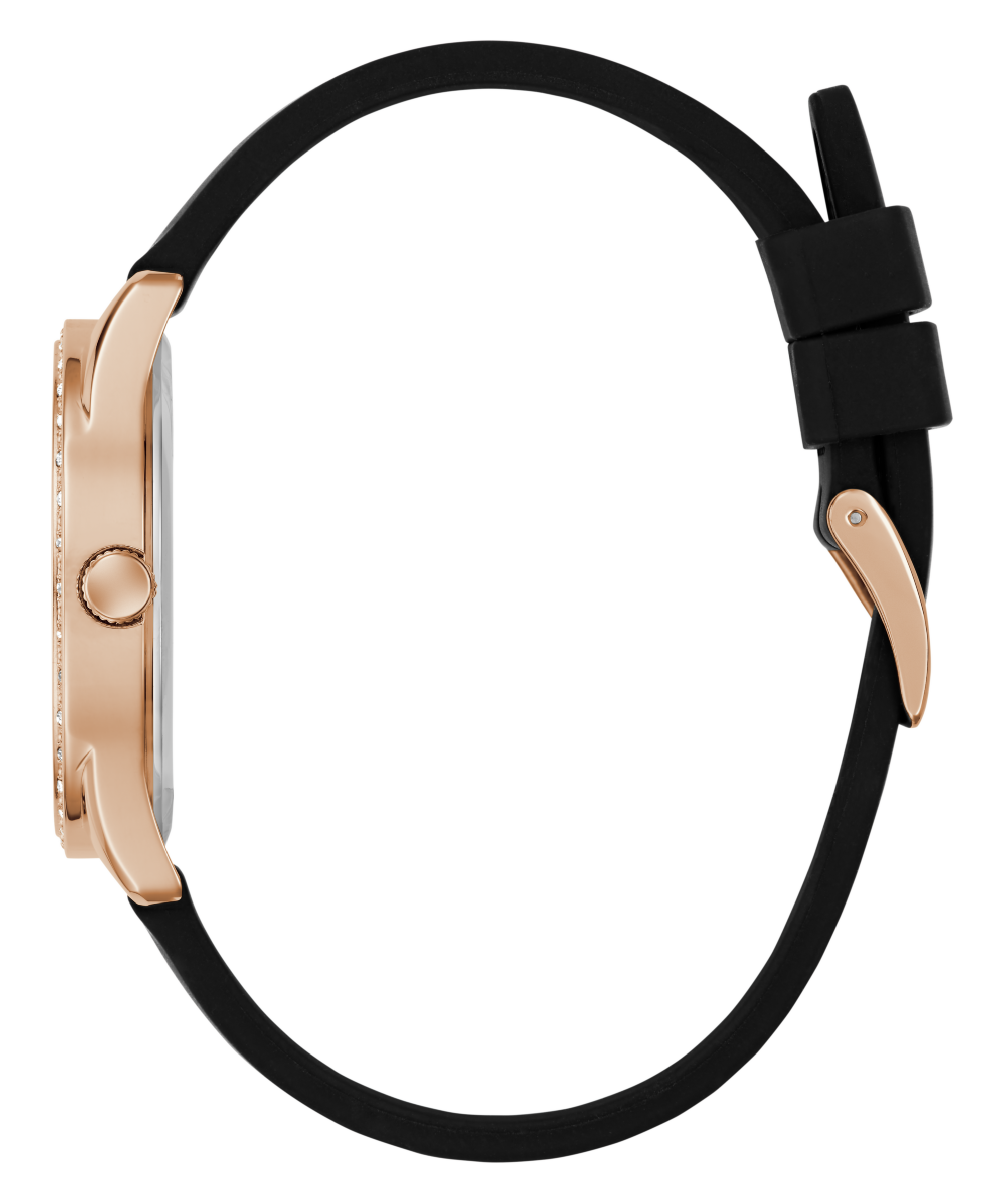 Guess Quarzuhr »ROXY« Armbanduhr, Damenuhr, Silikonarmband, Kristallglas