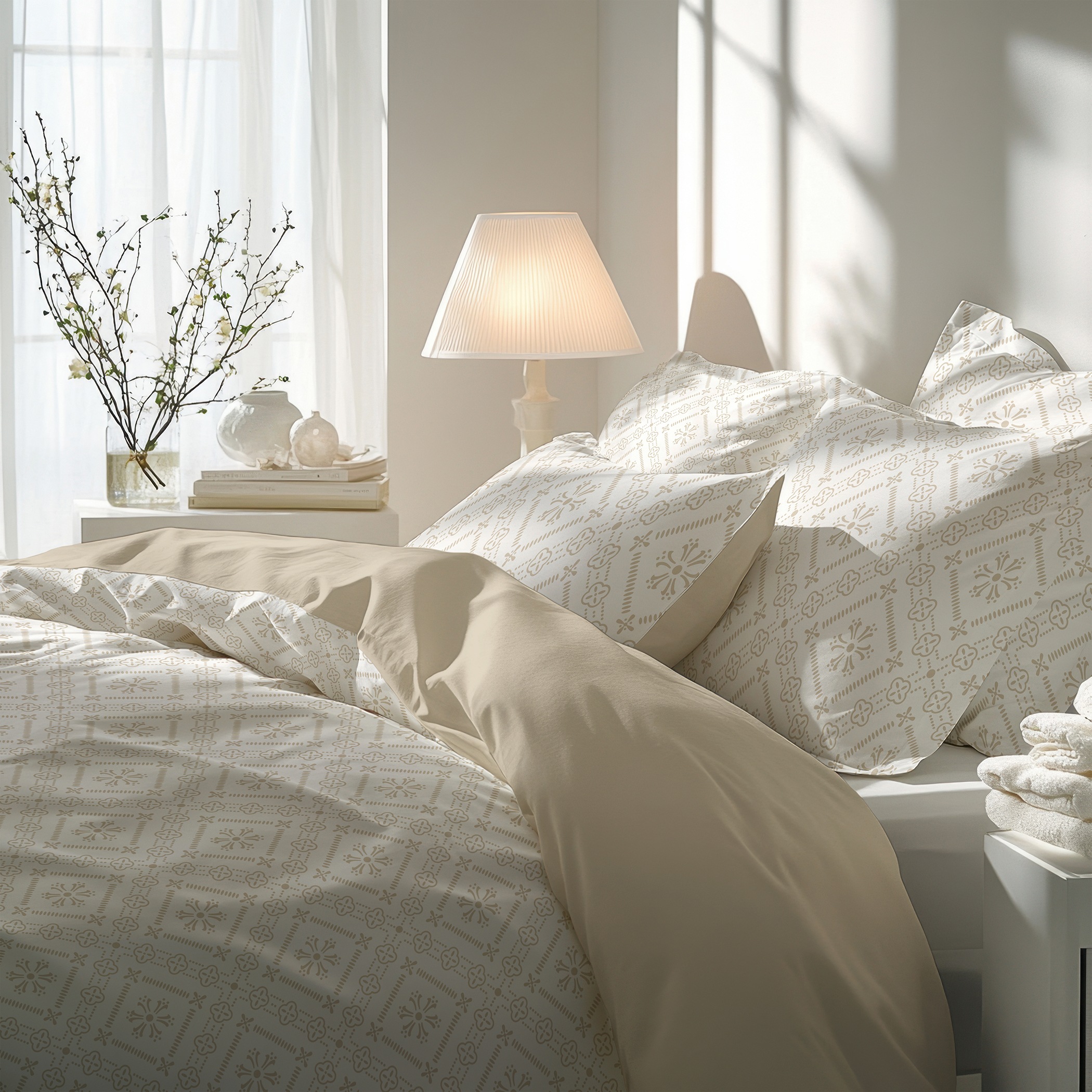 Florella Wendebettwäsche »»Beluni creme« Fein-Renforcé,  100% Baumwolle«