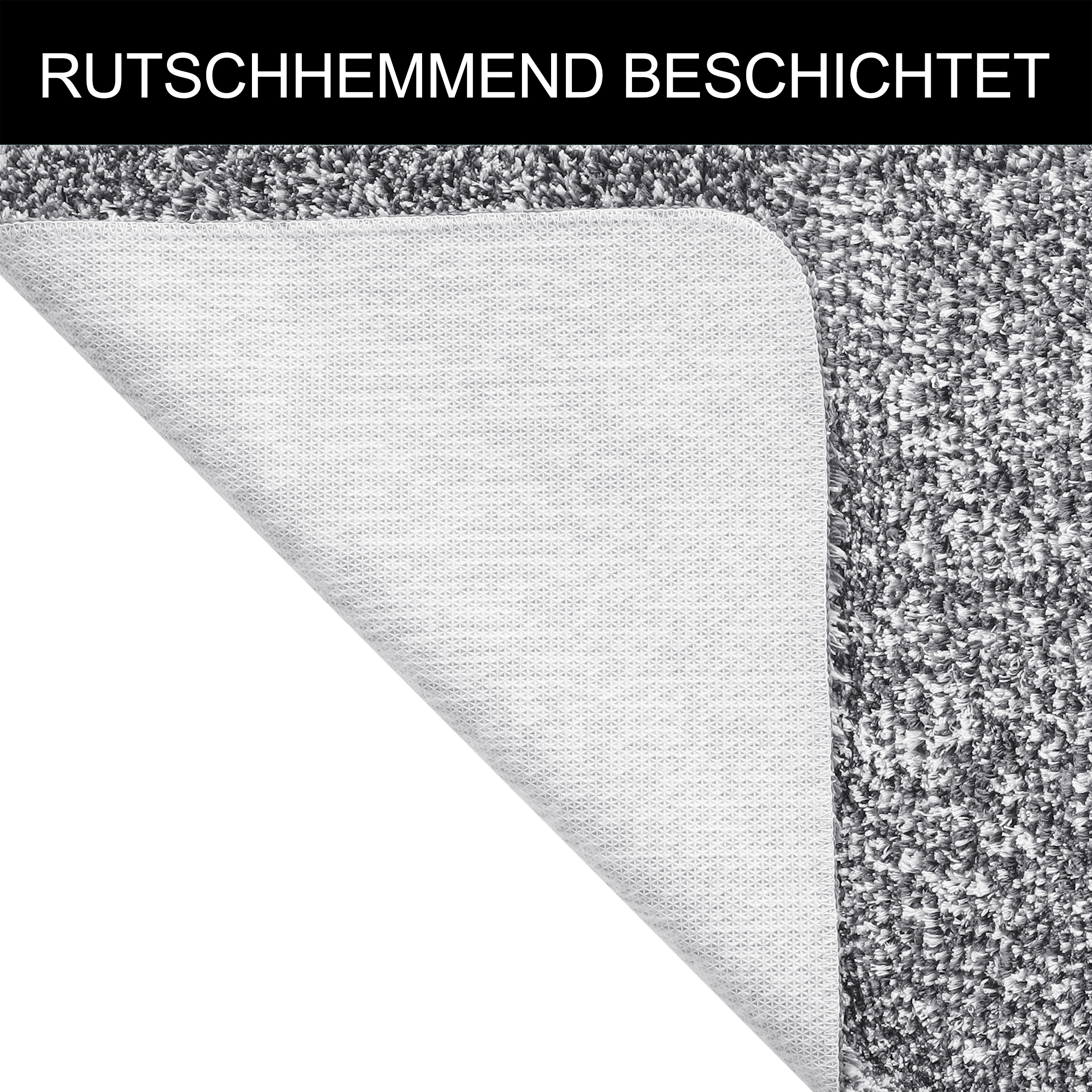 my home Badematte »Vanessa meliert, Badvorleger, Badezimmer Teppich, Duschvorleger« Höhe 20 mm rutschhemmend beschichtet strapazierfähig Badteppich, weiche Haptik, unifarben