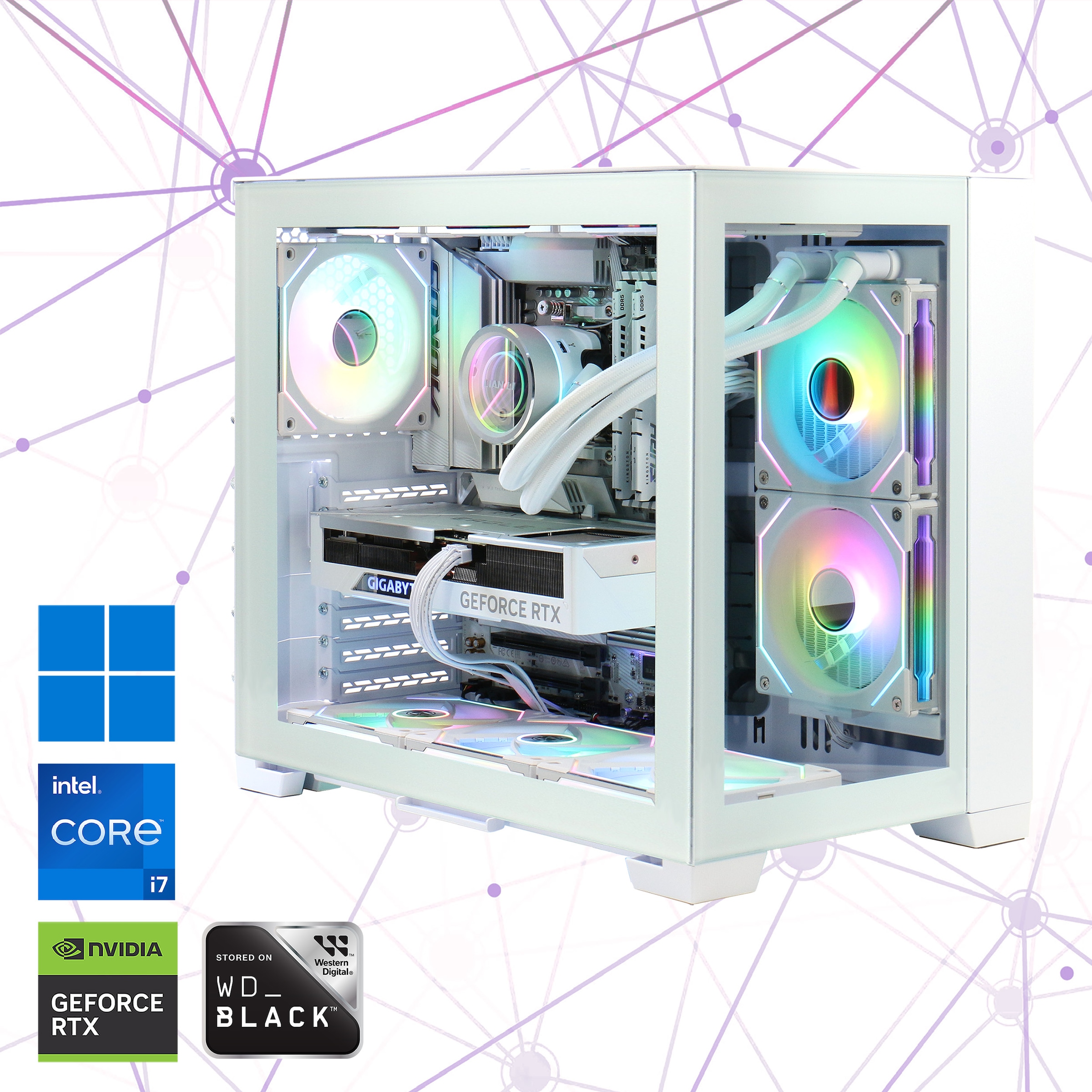Hyrican Gaming-PC »SNOW 7362«, DDR5 RAM; PCIe Gen4; Windows 11