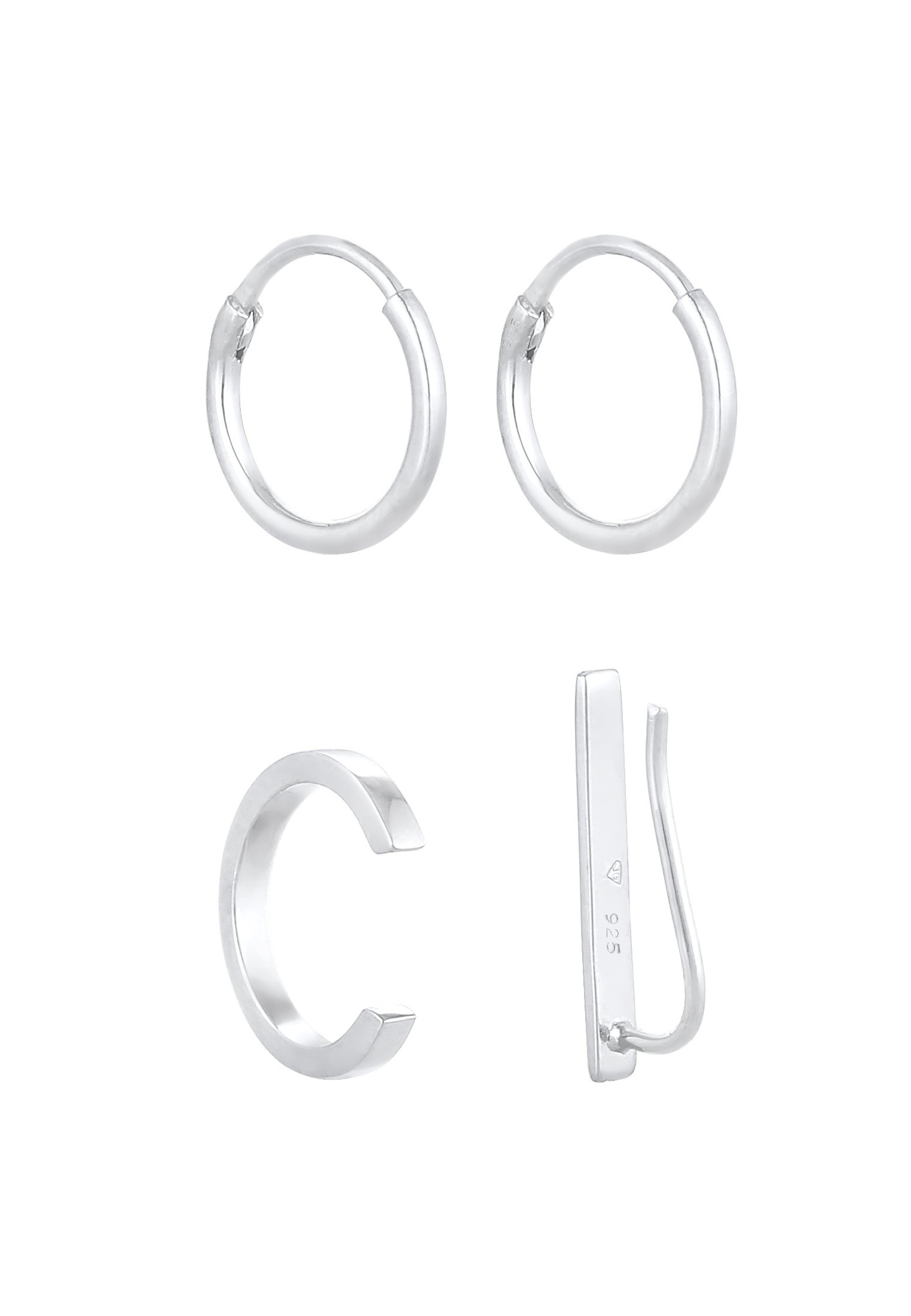 Elli Ohrstecker-Set »Ohrringe Creolen Ear Climber Earcuff 3er Set 925 Silber«