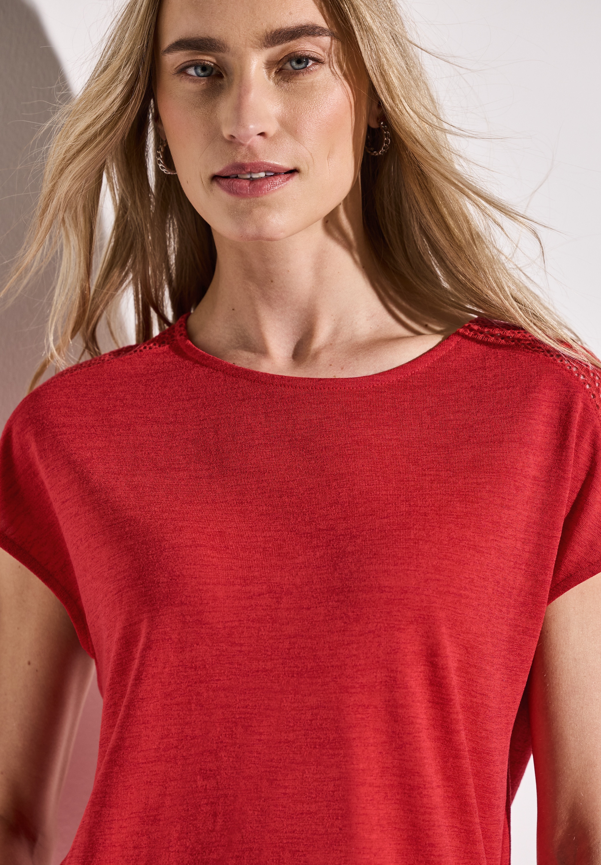 STREET ONE T-Shirt, mit Spitzendetail