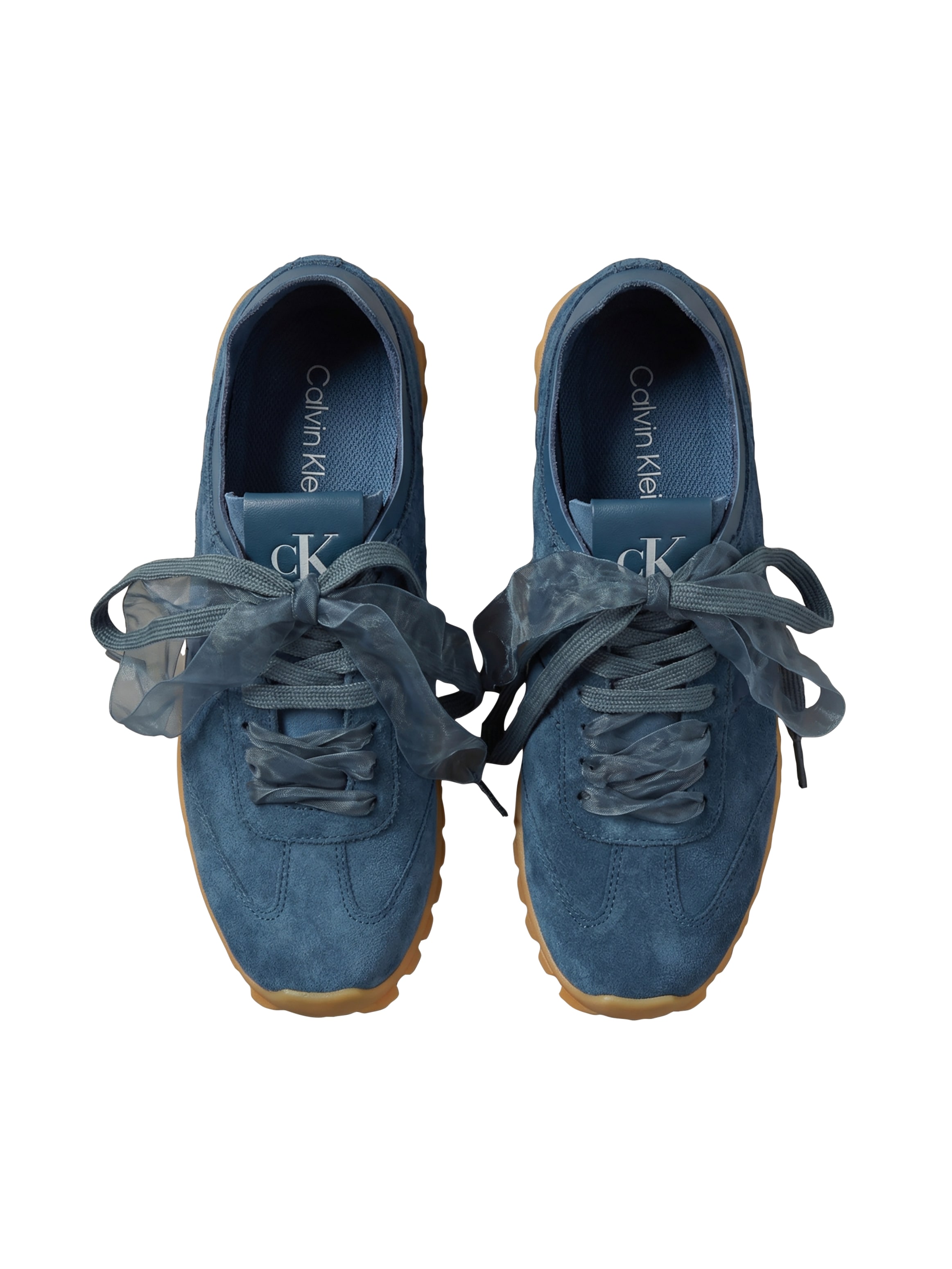 Calvin Klein Sneaker »LOW PROFILE RUN MG SUE DB LACES«  Trendy-Schnürschuh, Freizeitschuh mit zwei Schnürsenkelarten