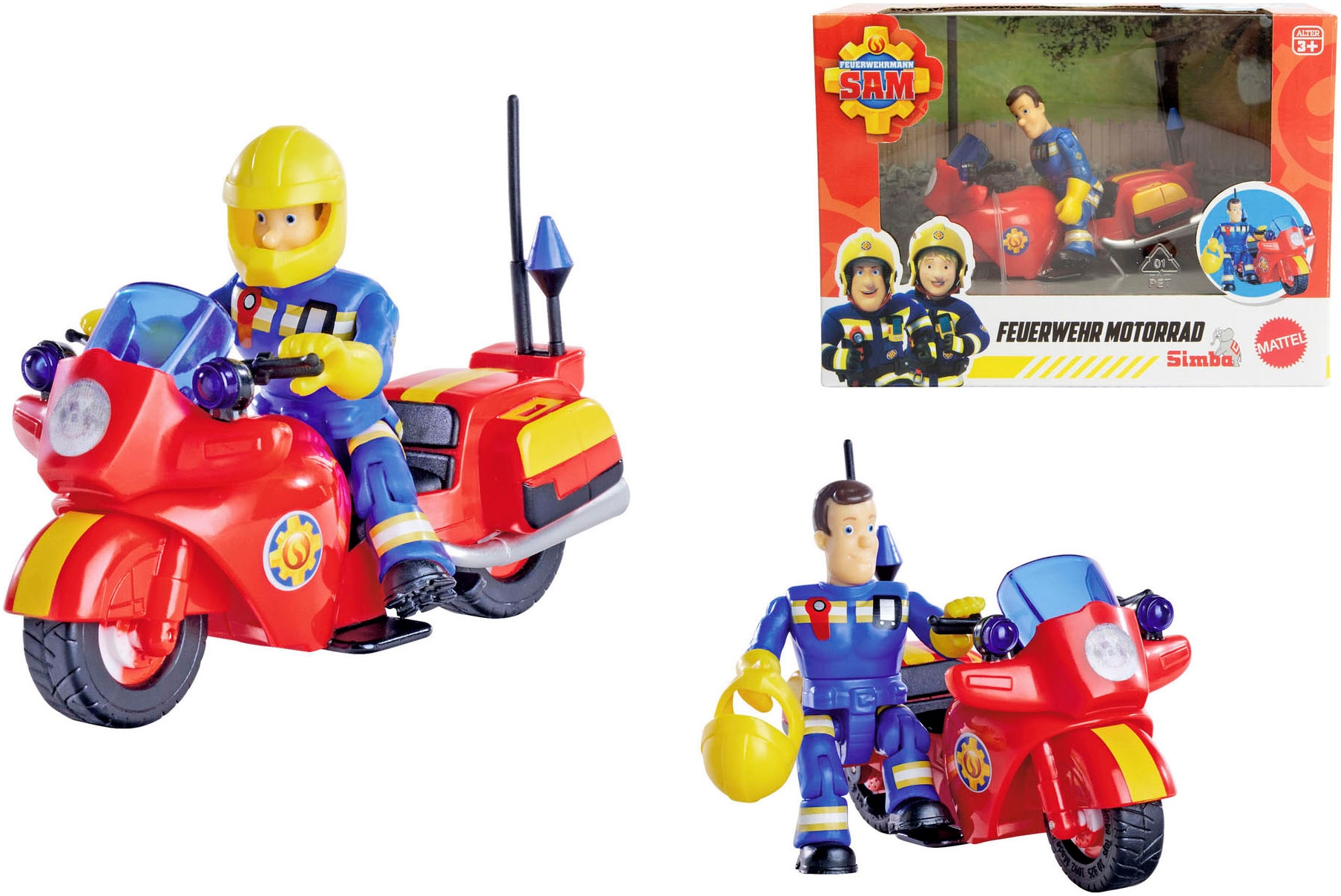 SIMBA Spielzeug-Motorrad »Feuerwehrmann Sam Feuerwehr Motorrad«, mit beweglicher Figur