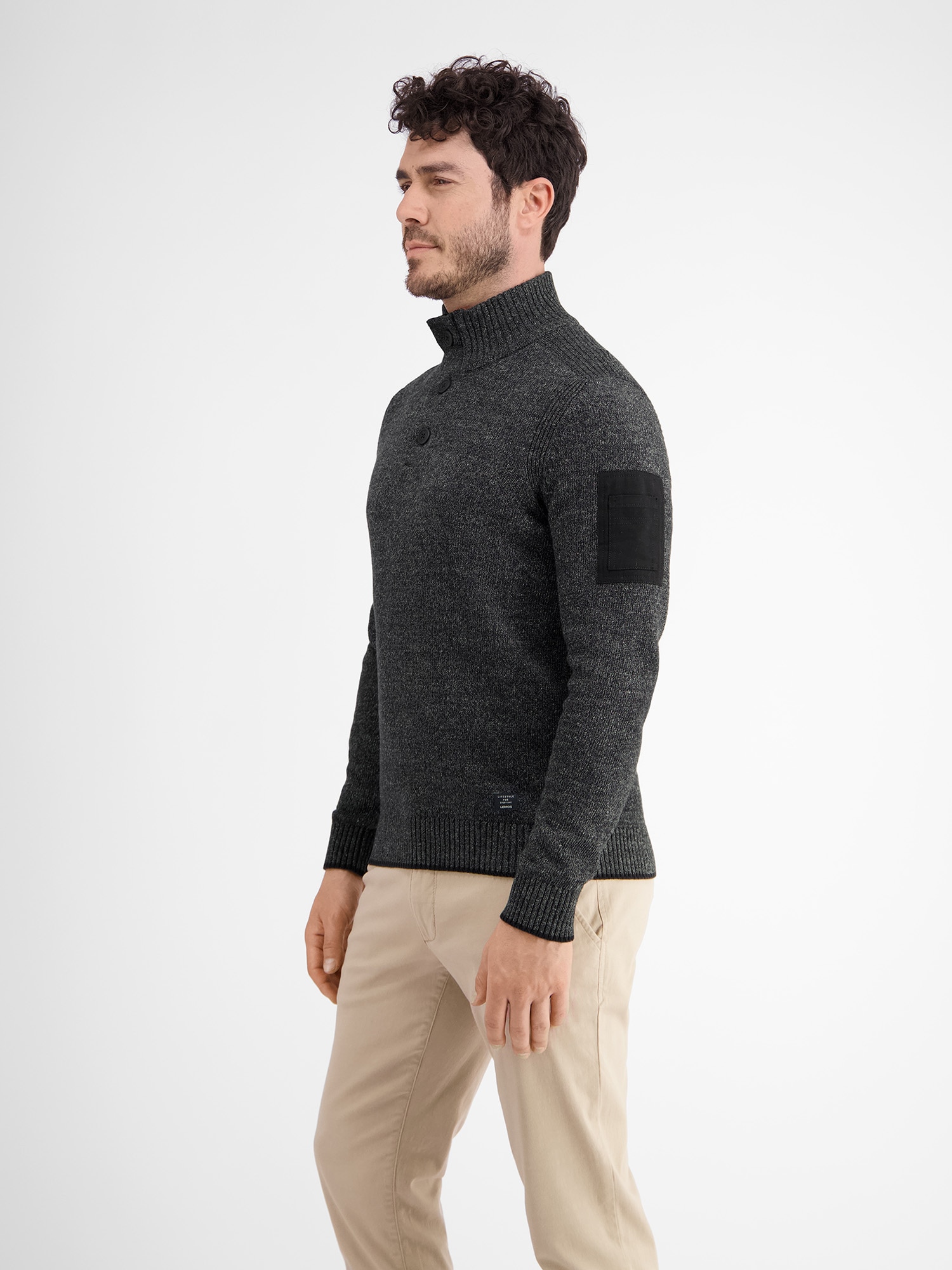 LERROS Strickpullover »LERROS Troyer in lebendiger Strickoptik«