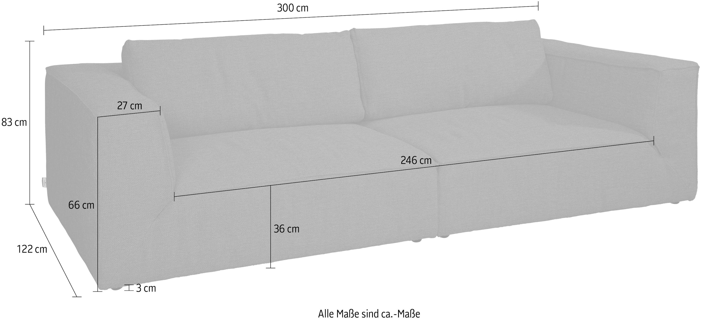 HOME Big-Sofa »BIG cm STYLE«, OTTO CUBE TOM Online Shop TAILOR 300 Breite