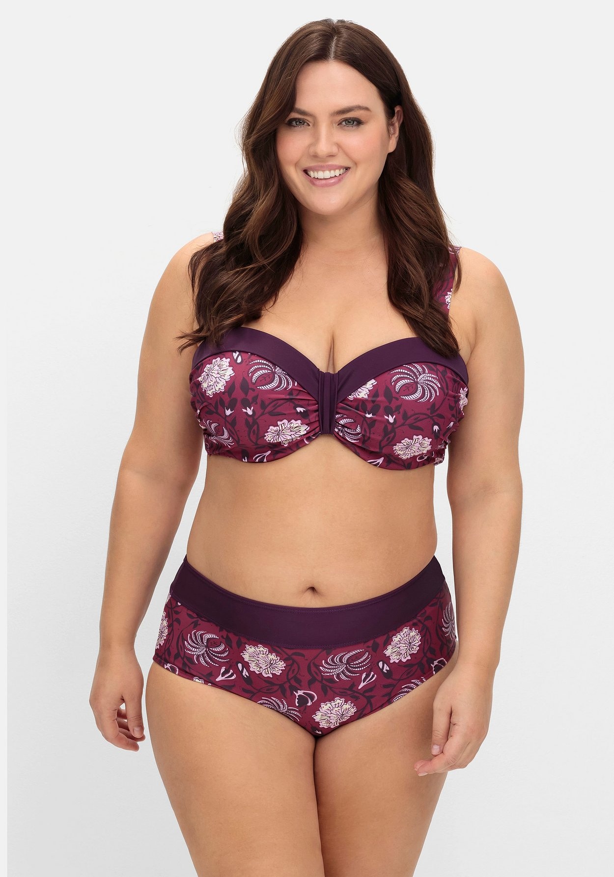 Sheego Bikini-Hose »Bikinihose mit Blumendruck und Shaping-Einsatz«