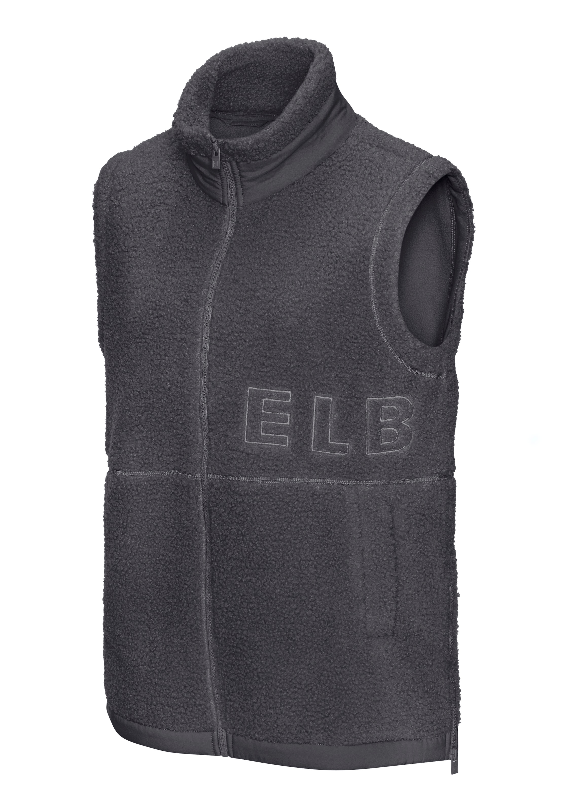 Elbsand Fleeceweste mit großer Schriftzug-Stickerei