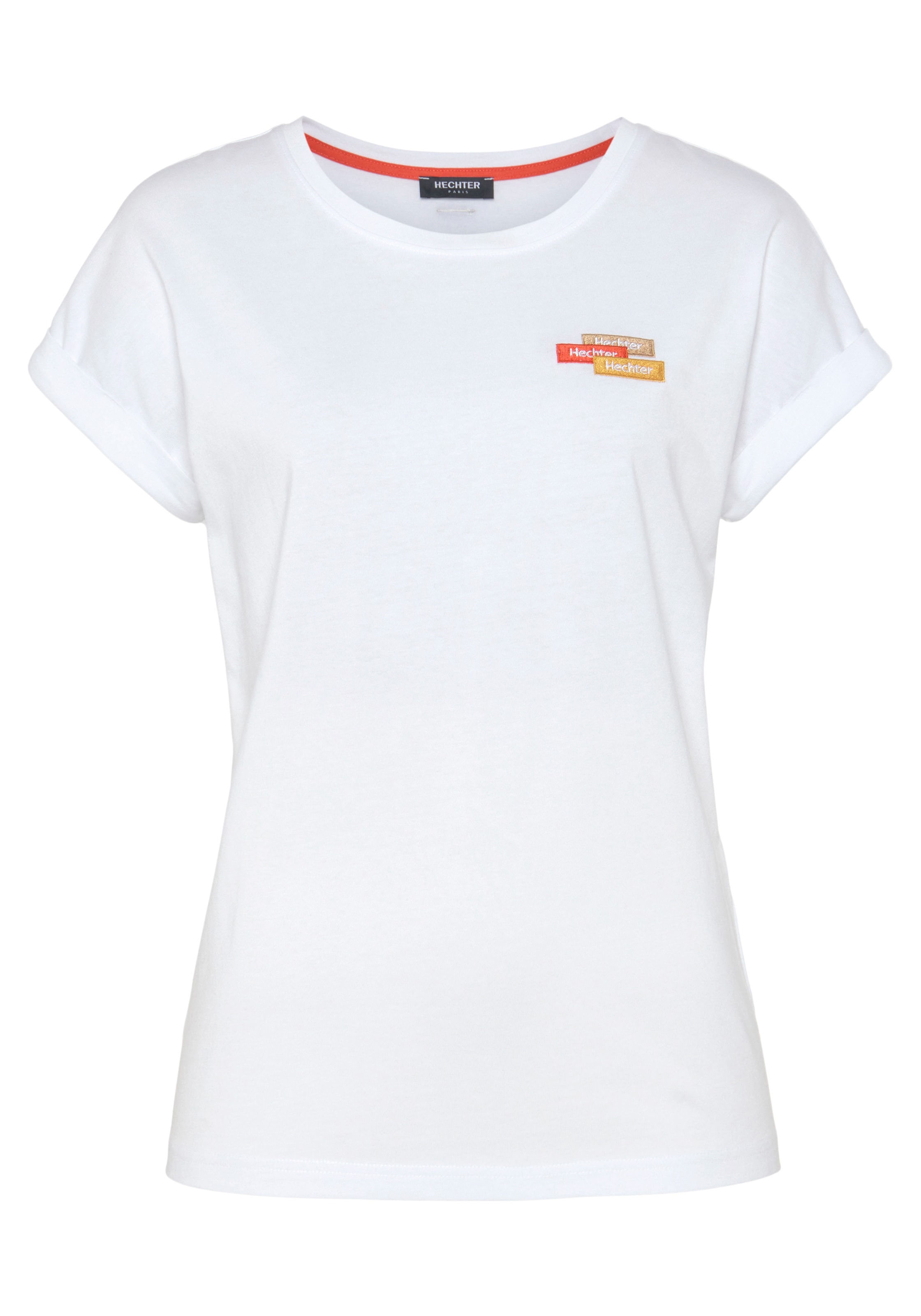 HECHTER PARIS T-Shirt, Logostickerei Brust bei kaufen auf dezenter der OTTO mit