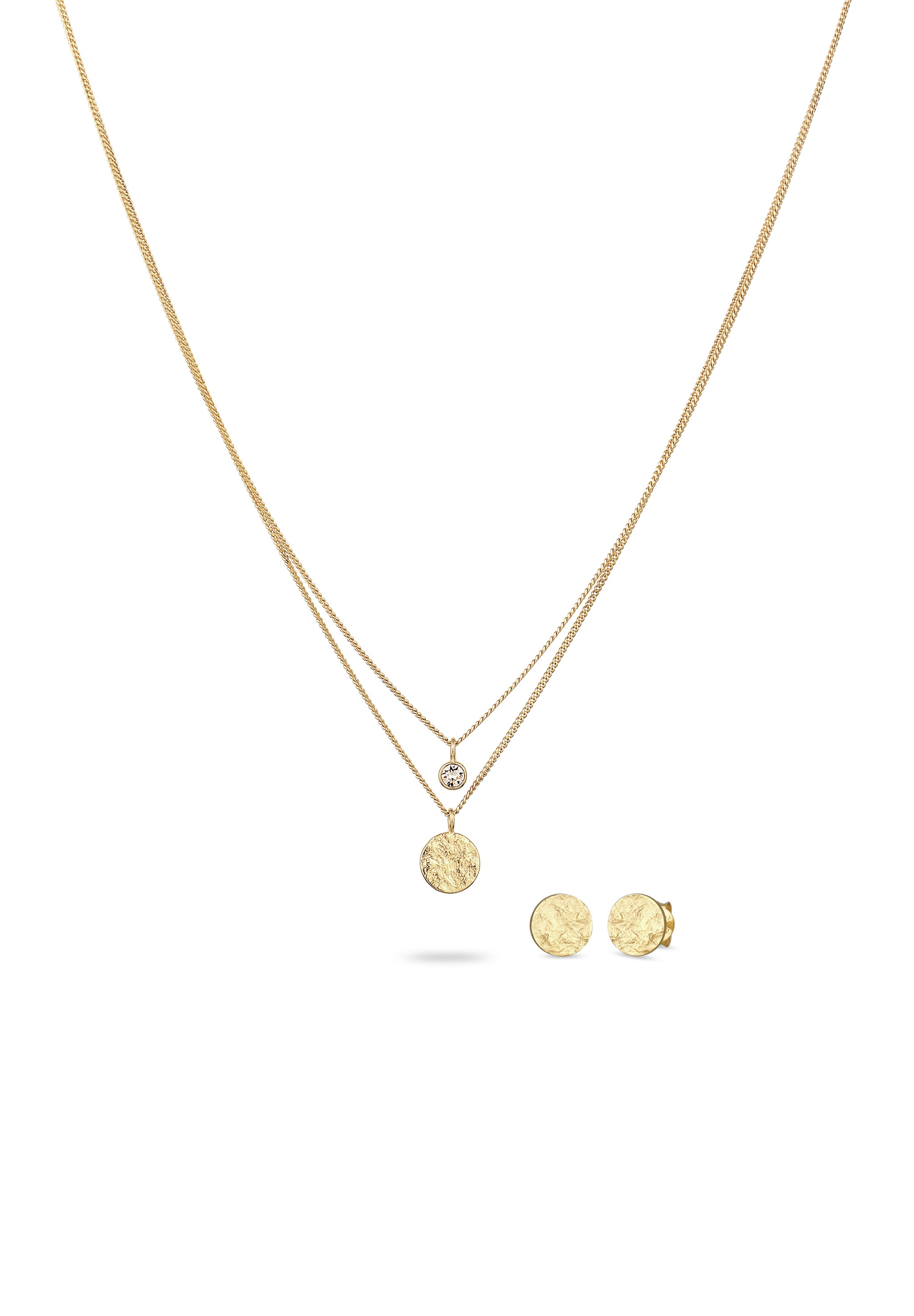 Elli Ohrring und Ketten Set »Schmuckset mit Kristallen von Swarovski® Weiß 925 Sterling Silber« ()