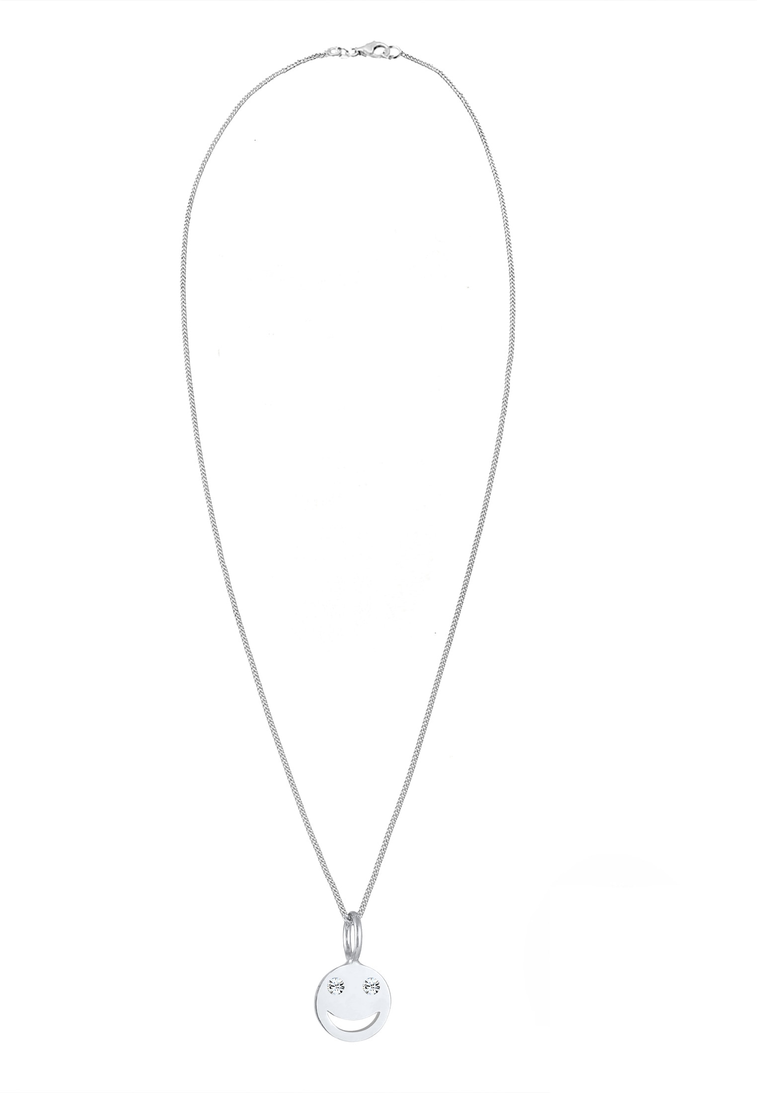 Elli Silberkette »Halskette mit Smiling Face 925 Silber, mit Kristallen von Swarovski®«