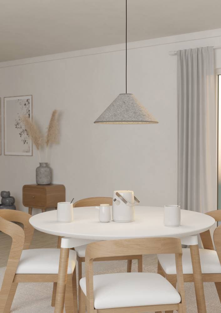 EGLO Hängeleuchte »ALSAGER« E27 1 Stk. Pendelleuchte, Filz in Grau und Metall in Schwarz, E27 Fassung, Ø 41cm