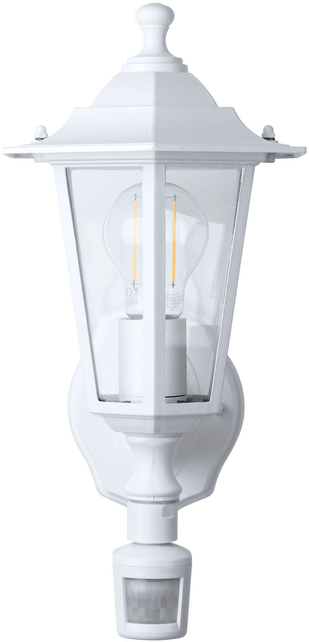 EGLO Wandleuchte »Laterna 5 Außen-Wandlampe, Außenleuchte, Aluguss und Glas, E27, IP44« E27 1 Stk. Wand-/Deckenleuchte - L16,5 x H36 x AL21,5 cm - weiß - 1X60W exkl.