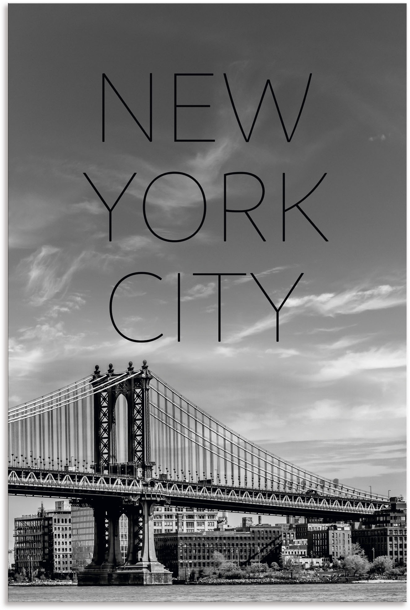 Artland Wandbild »NYC Manhattan Bridge«, New York, (1 St.), in vielen Größen & Produktarten - Alubild / Outdoorbild für den Außenbereich, Leinwandbild, Poster, Wandaufkleber / Wandtattoo auch für Badezimmer geeignet