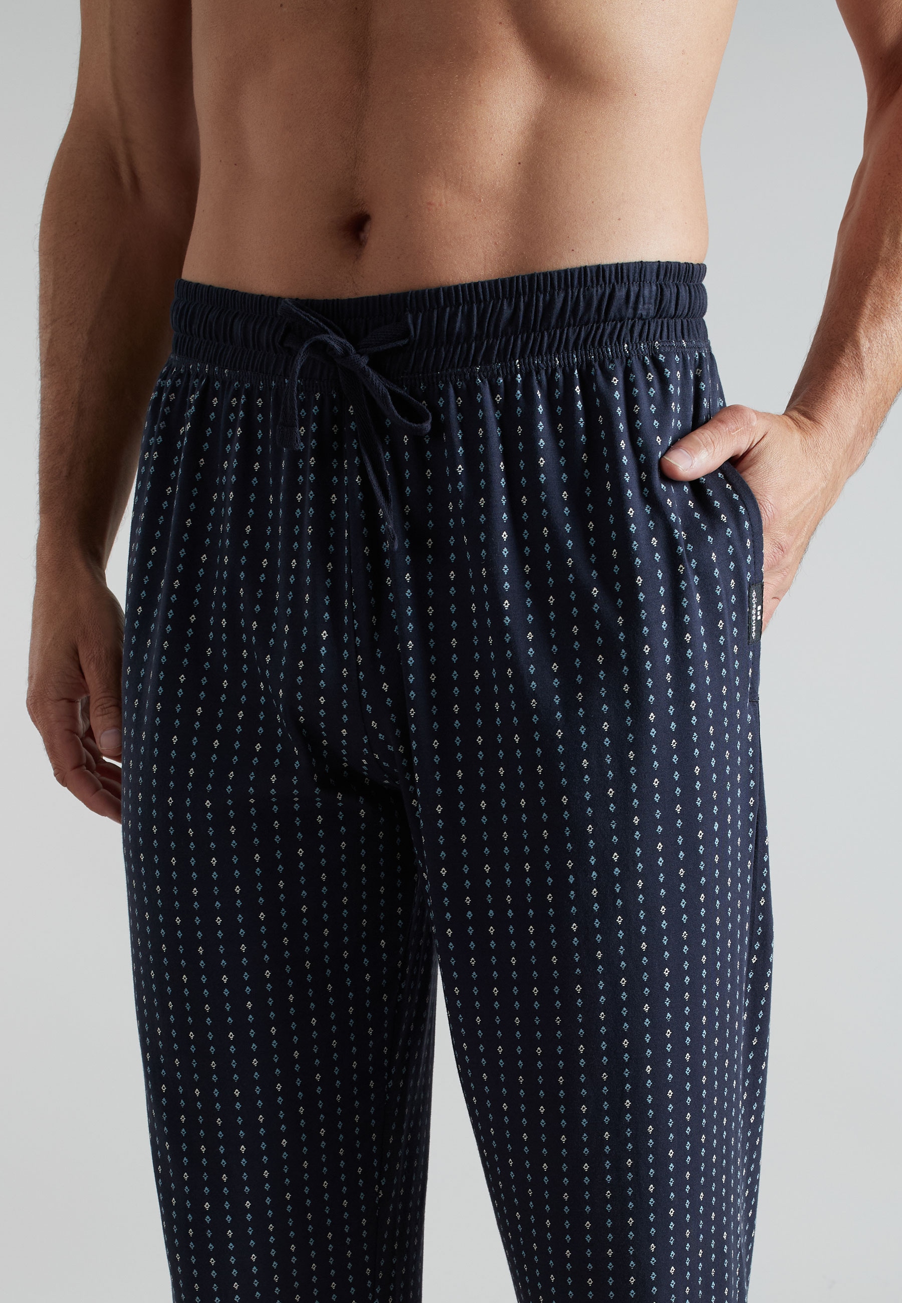 GÖTZBURG Pyjamahose »New York«  gemustert, lang, mit Kordelzug, Baumwolle