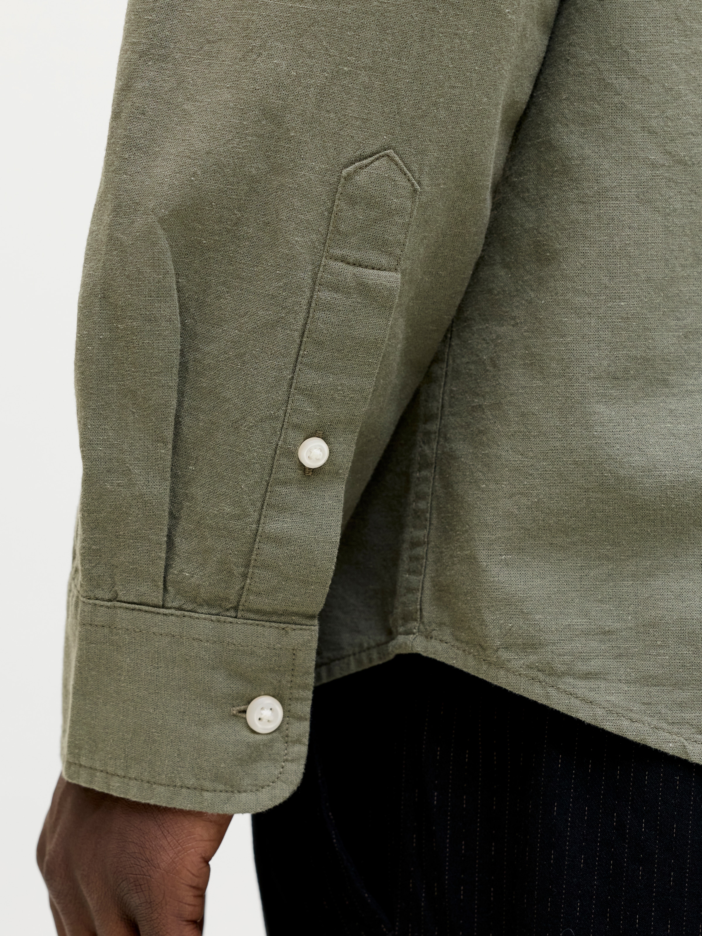 Jack & Jones Langarmhemd »JJEBREEZE LINEN BLEND BAND SHIRT L/S SN« mit Stehkragen