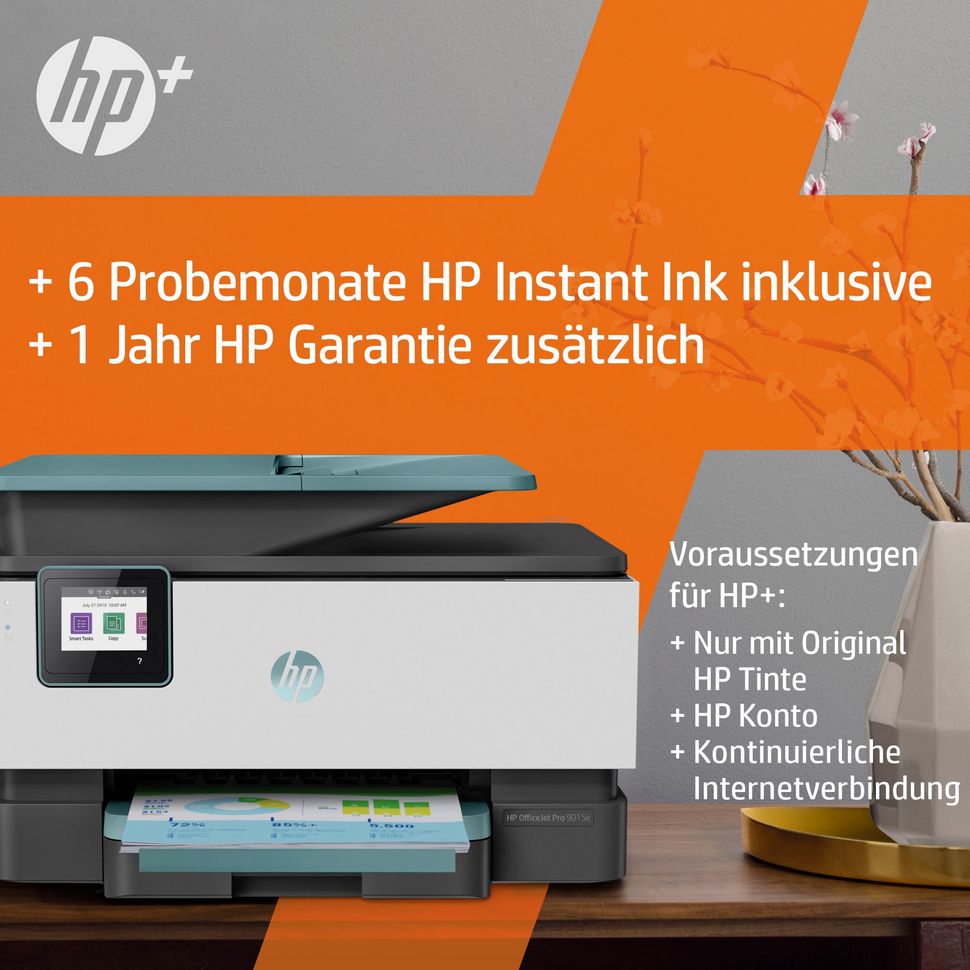 HP Multifunktionsdrucker »OfficeJet Pro 9015e Instant OTTO Ink bestellen bei HP+ kompatibel All-in-One«
