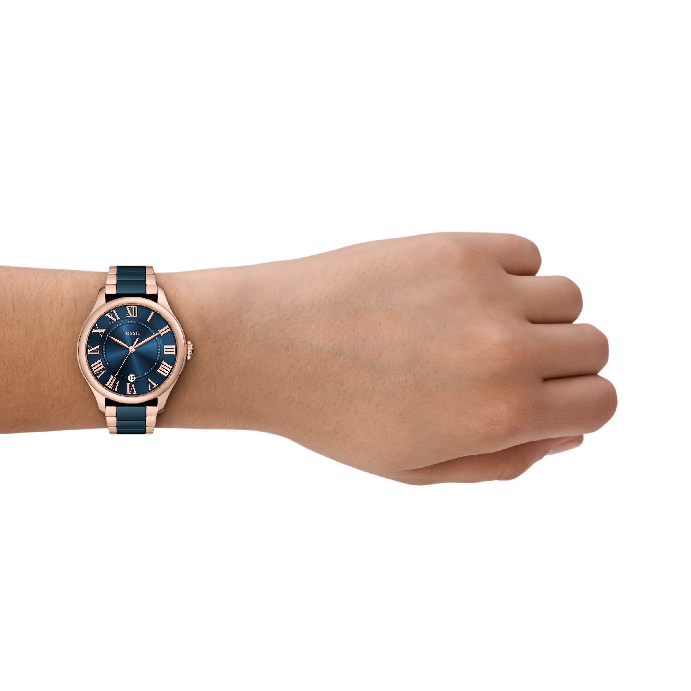 Fossil Quarzuhr »GILMORE«, Armbanduhr, Damenuhr, analog, Tag