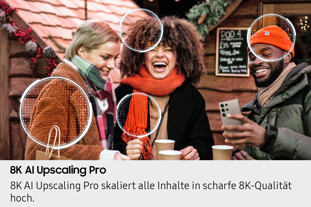 Samsung QLED-Fernseher »GQ85QN990FT«, 8K Ultra HD, Smart-TV, 8K AI Upscaling Pro & Glare Free, Wireless One Connect Box, Art Store